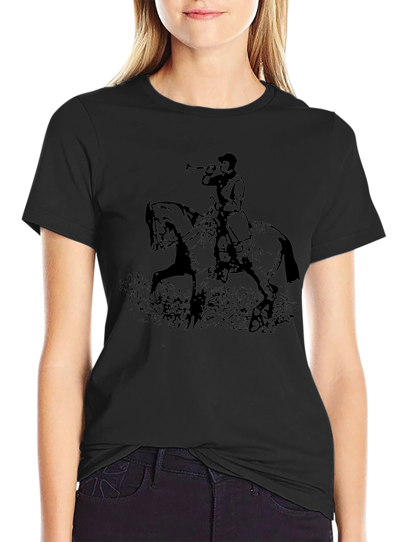 Equestrian Hunt T-Shirt - Black