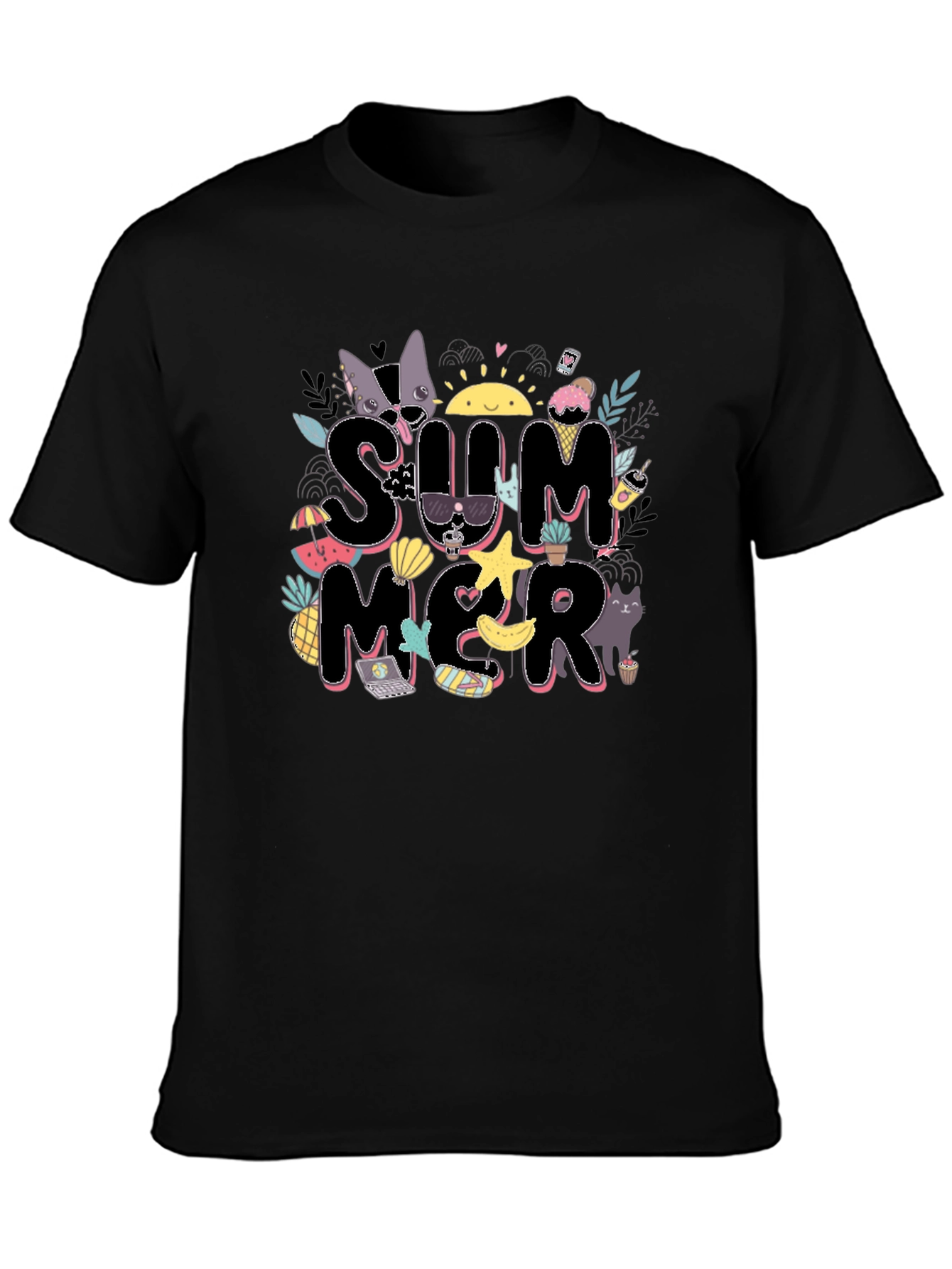 Summer Graphic T-Shirt - Black