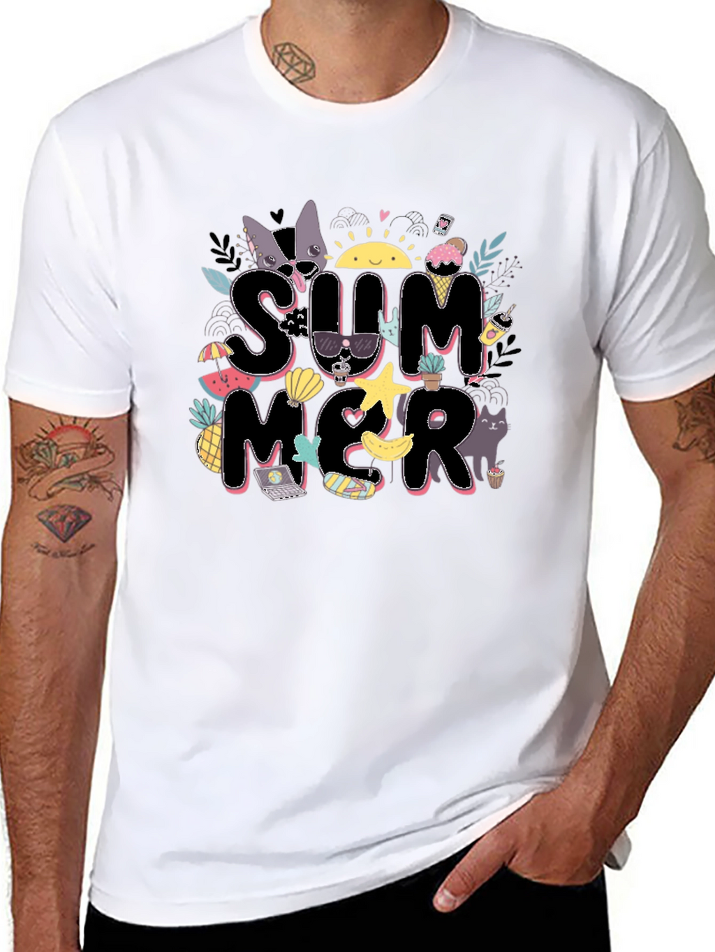 Summer Graphic T-Shirt - Black