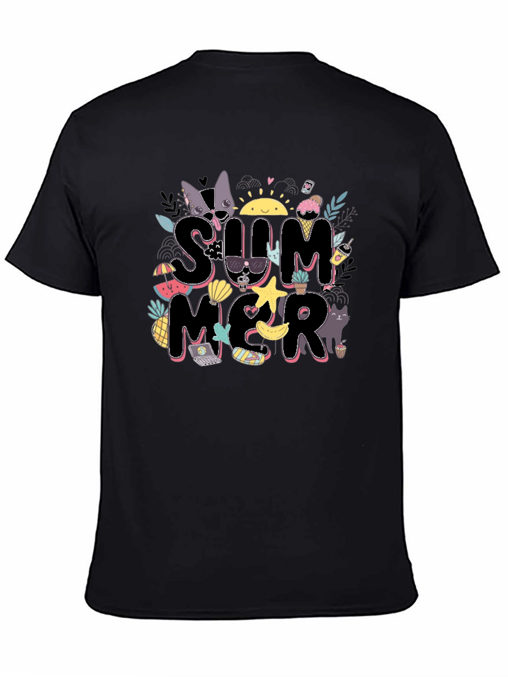 Summer Graphic T-Shirt - Black
