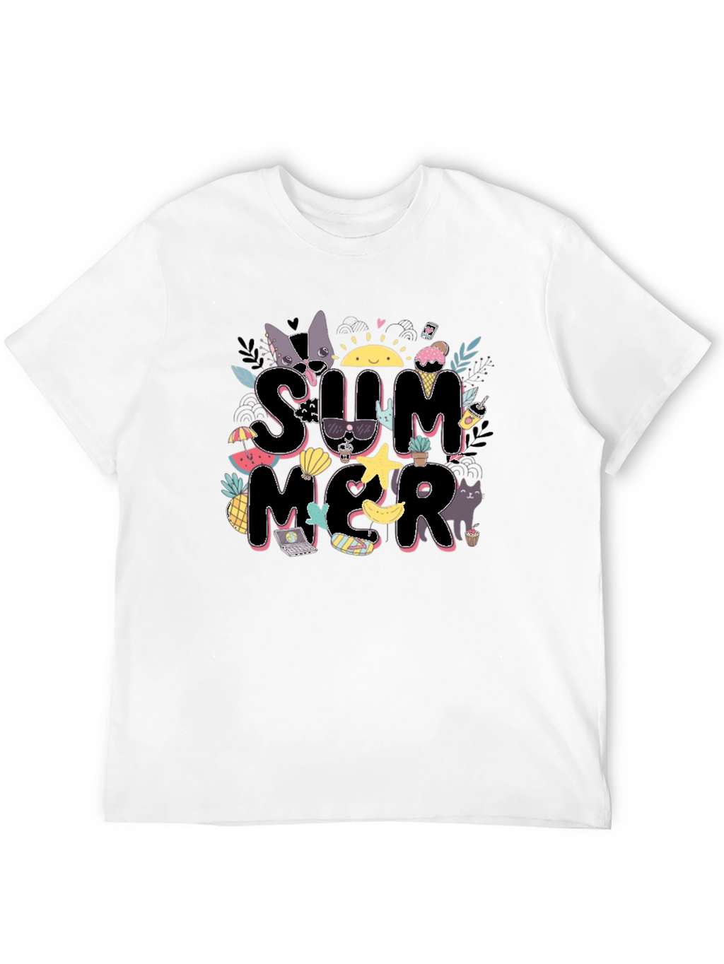Summer Graphic T-Shirt - Black