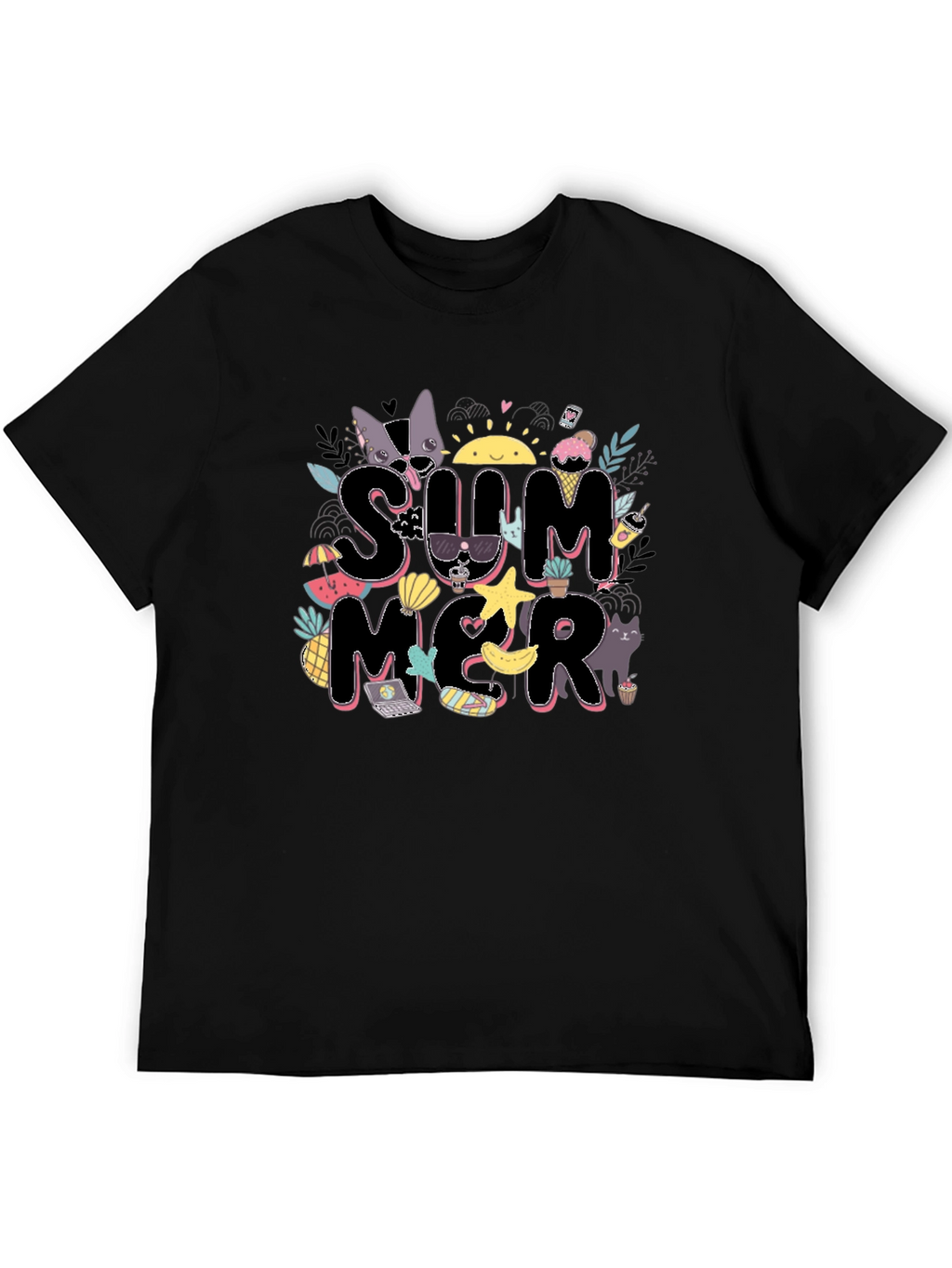 Summer Graphic T-Shirt - Black