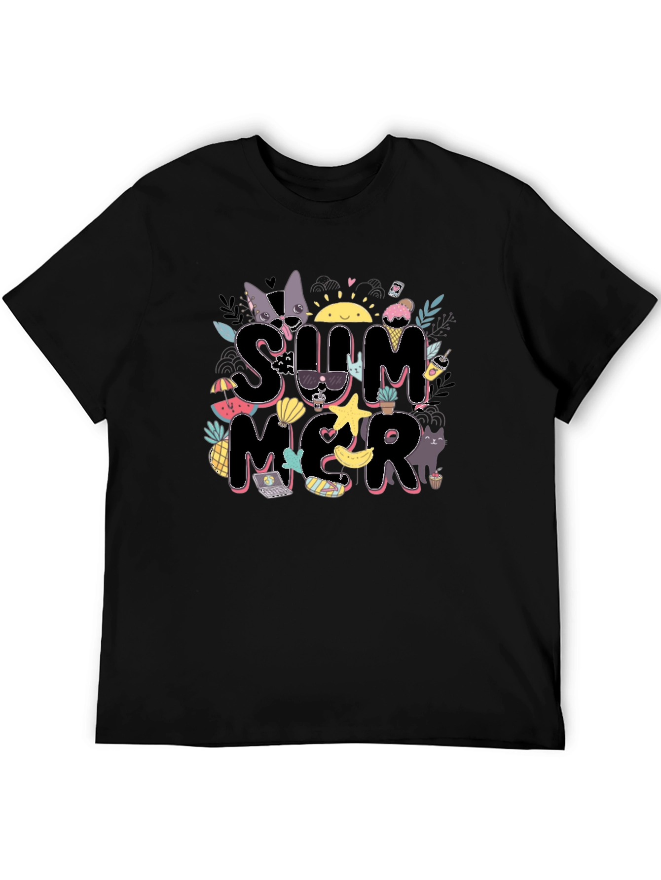 Summer Graphic T-Shirt - Black