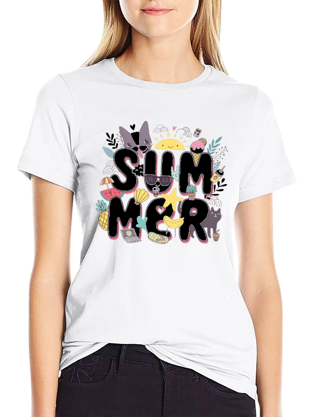 Summer Graphic T-Shirt - Black