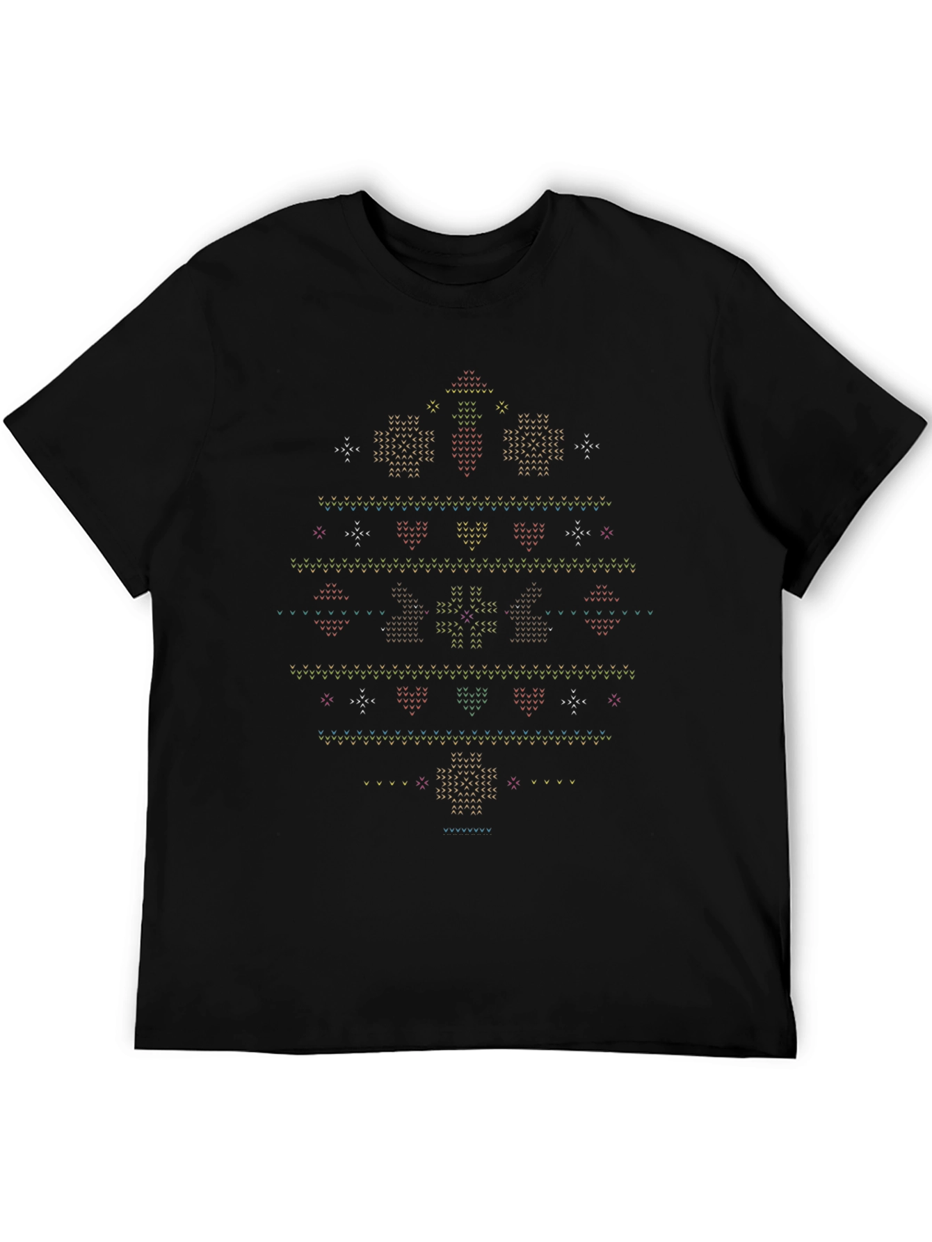Novelty Christmas Sweater Pattern T-Shirt