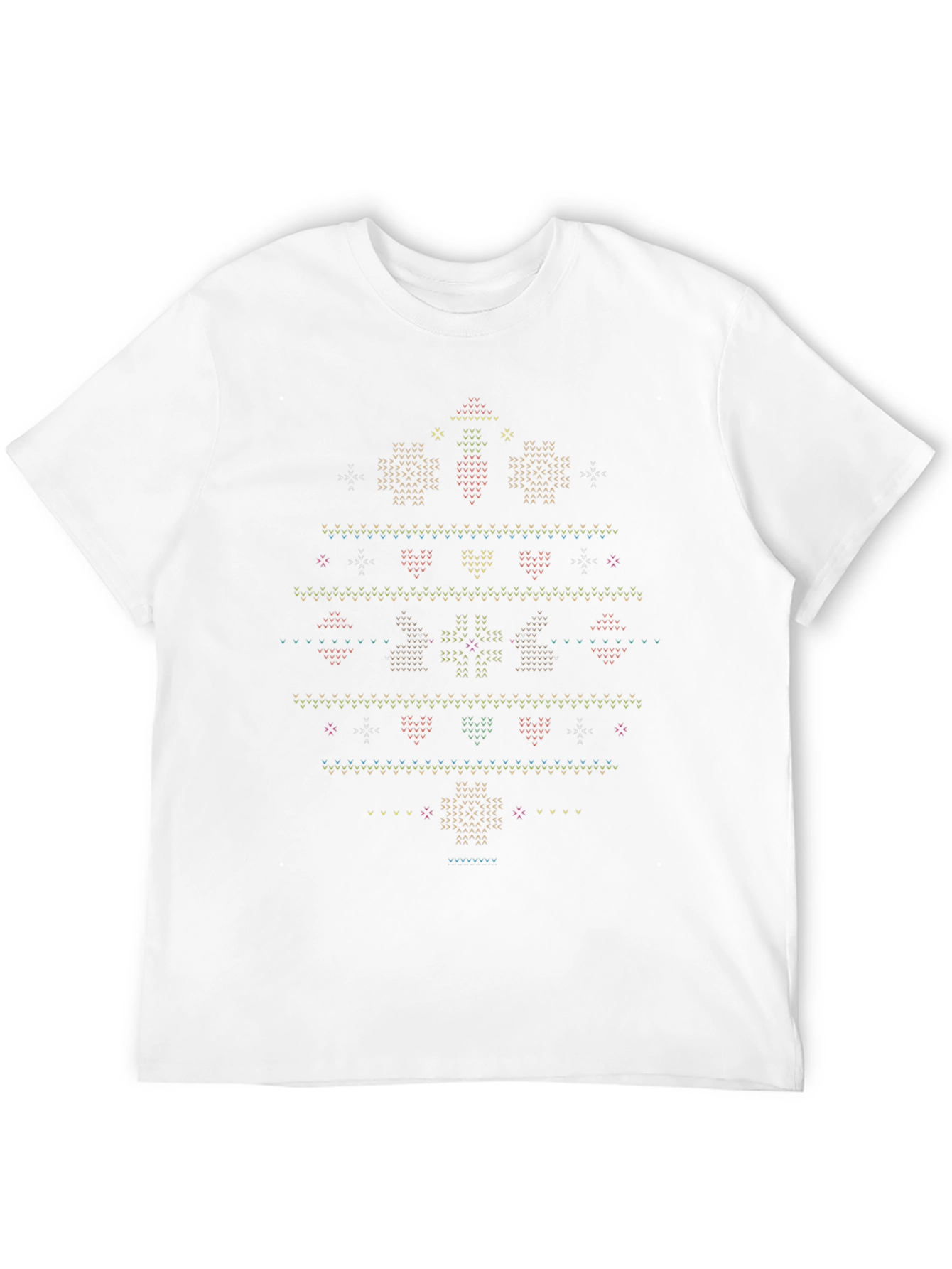 Novelty Christmas Sweater Pattern T-Shirt