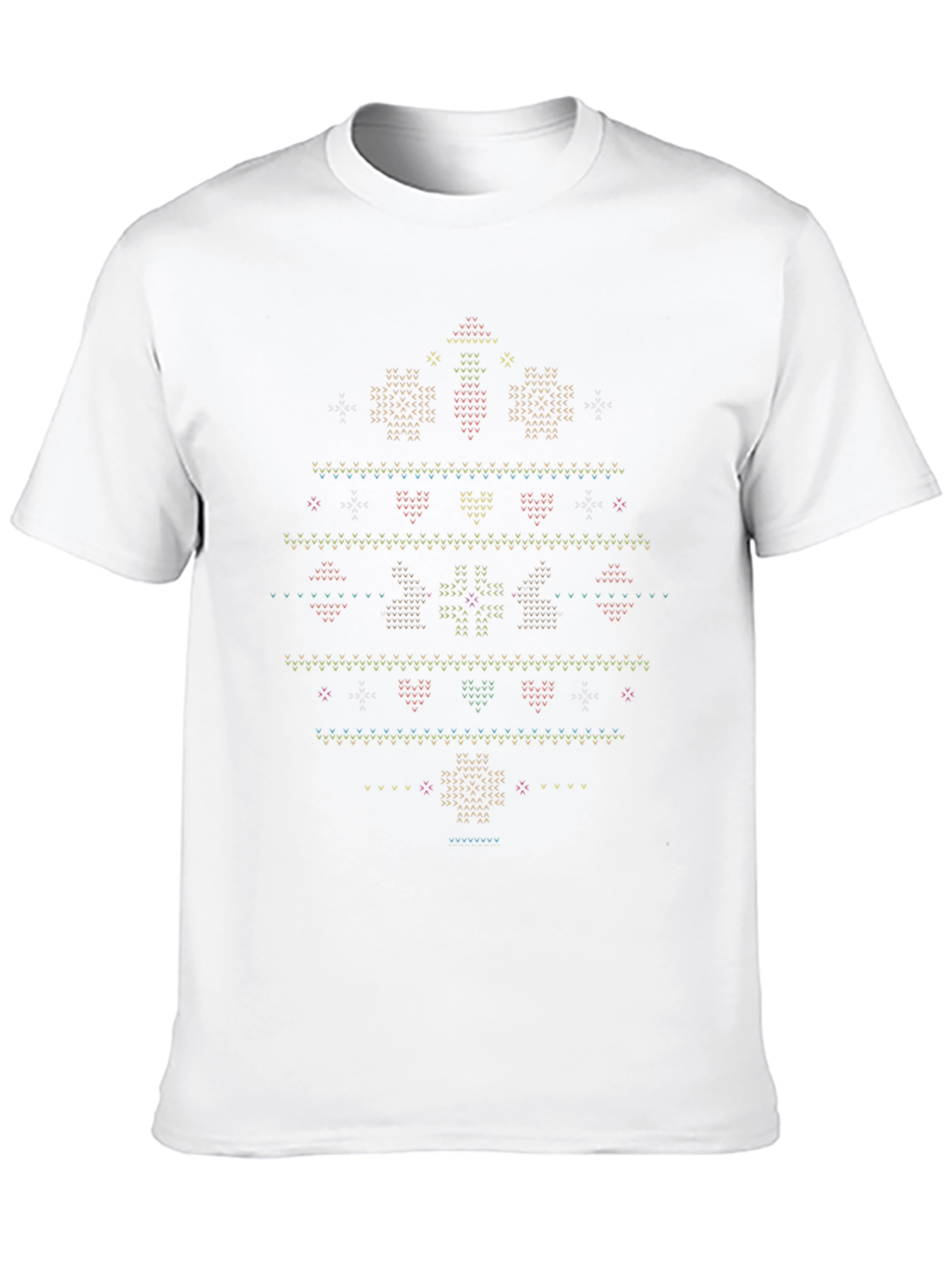Novelty Christmas Sweater Pattern T-Shirt