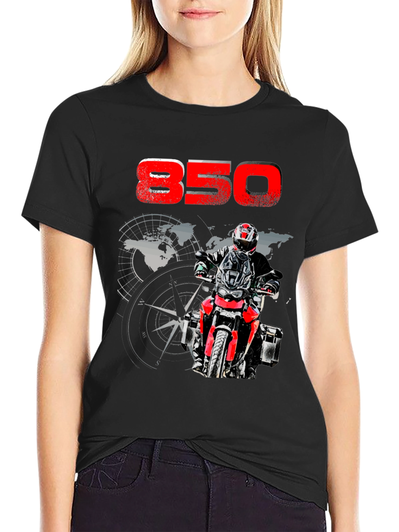 850 Motorcycle Adventure T-Shirt - Riders Compass