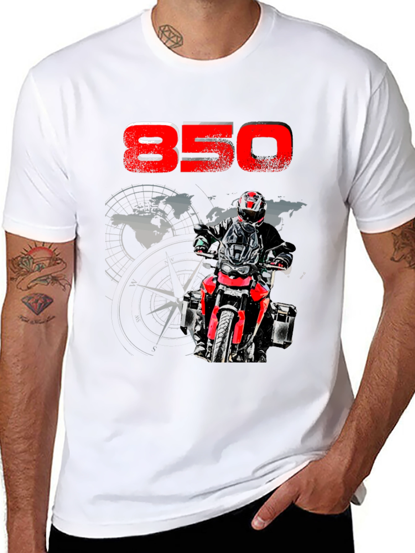 850 Motorcycle Adventure T-Shirt - Riders Compass