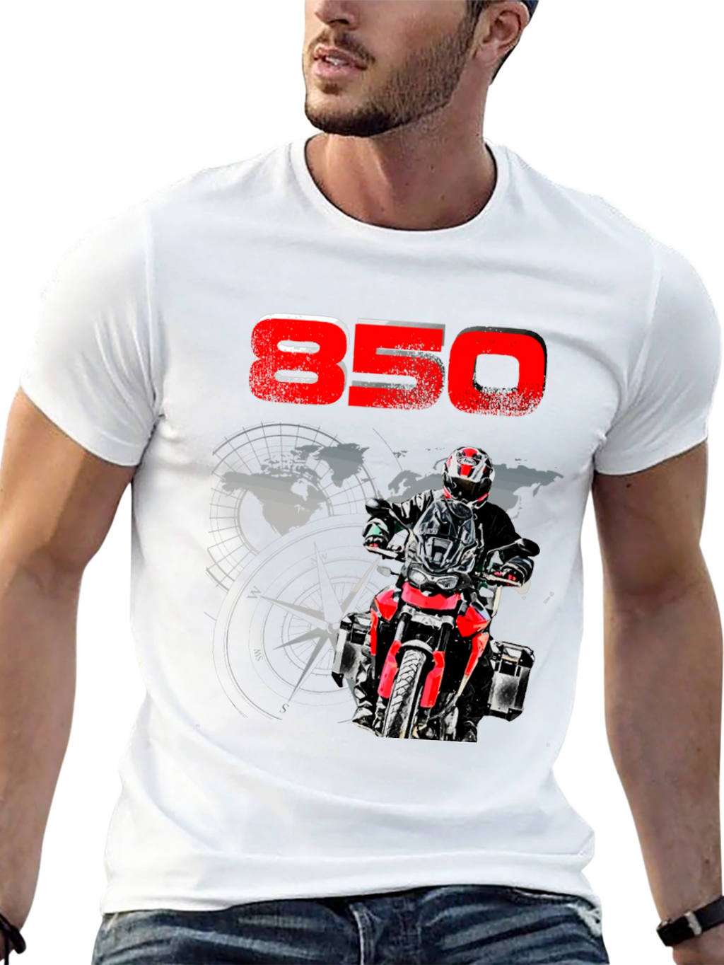 850 Motorcycle Adventure T-Shirt - Riders Compass