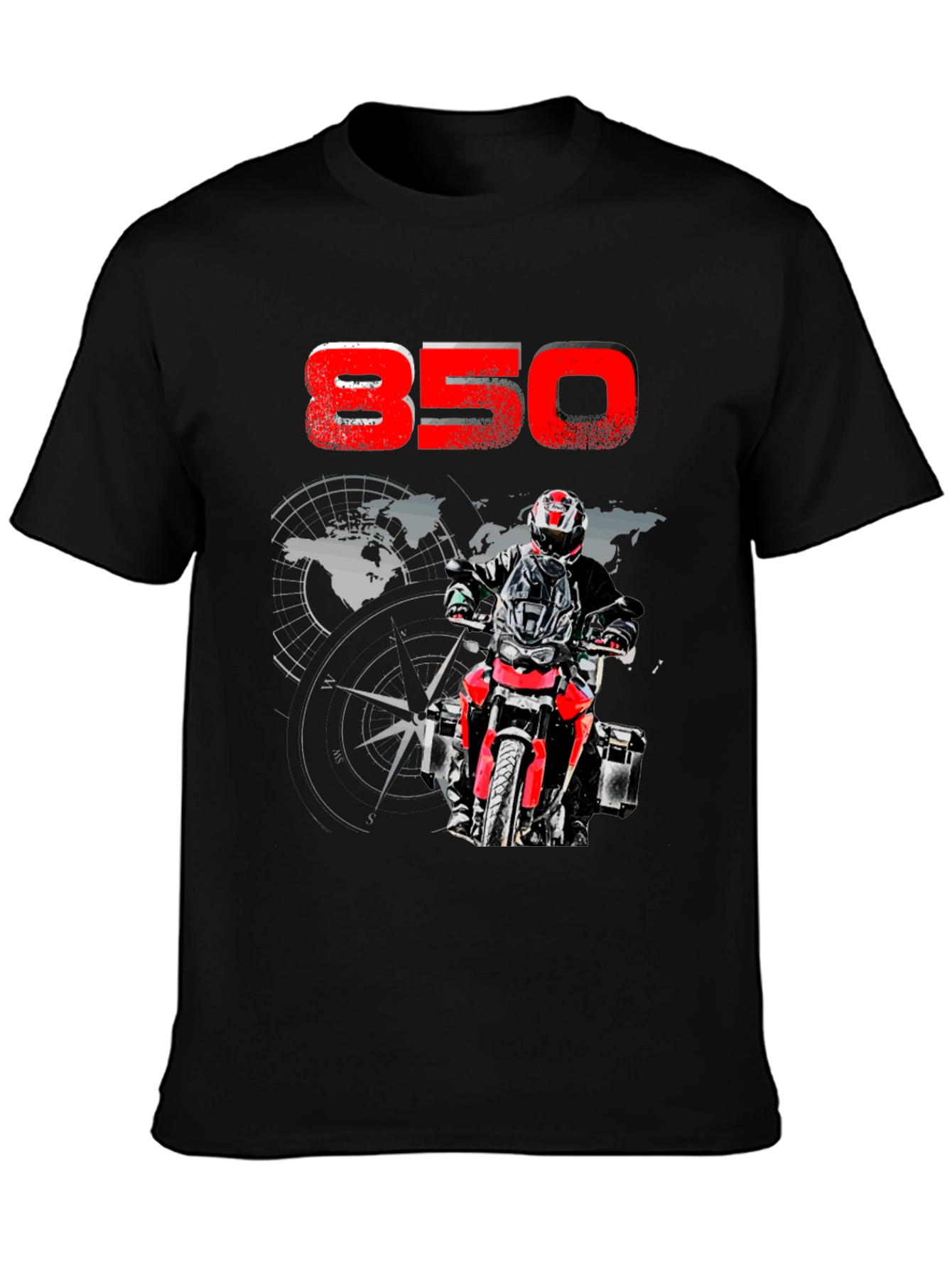850 Motorcycle Adventure T-Shirt - Riders Compass