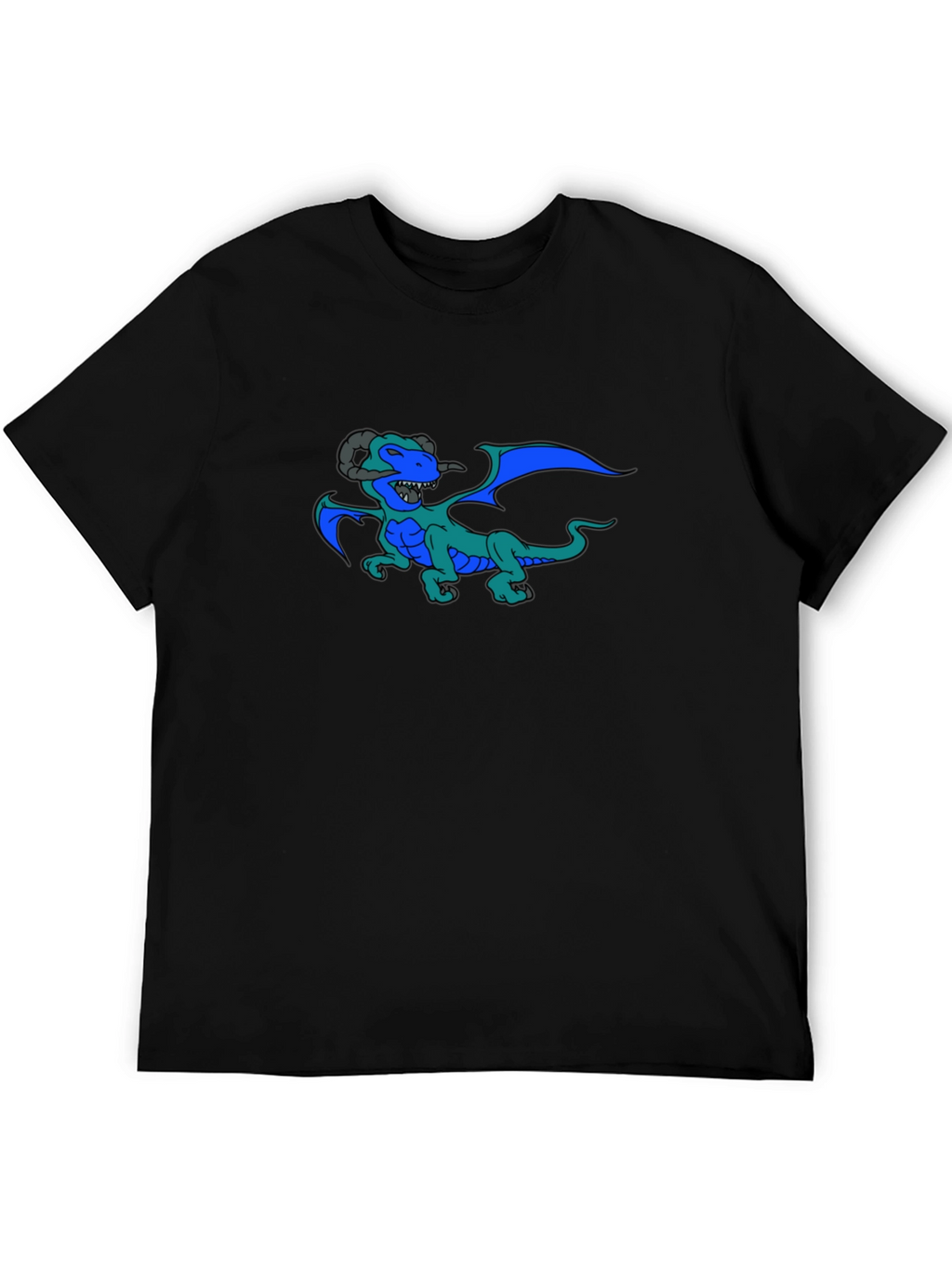 Dragon Graphic Print Black T-Shirt