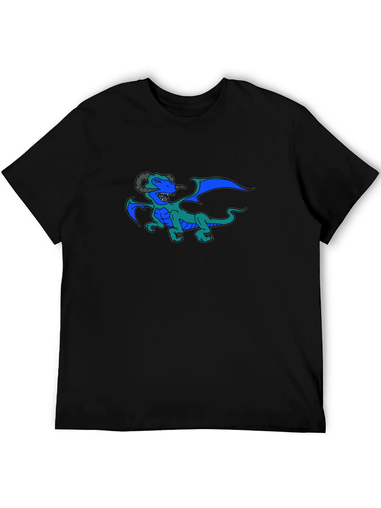 Dragon Graphic Print Black T-Shirt