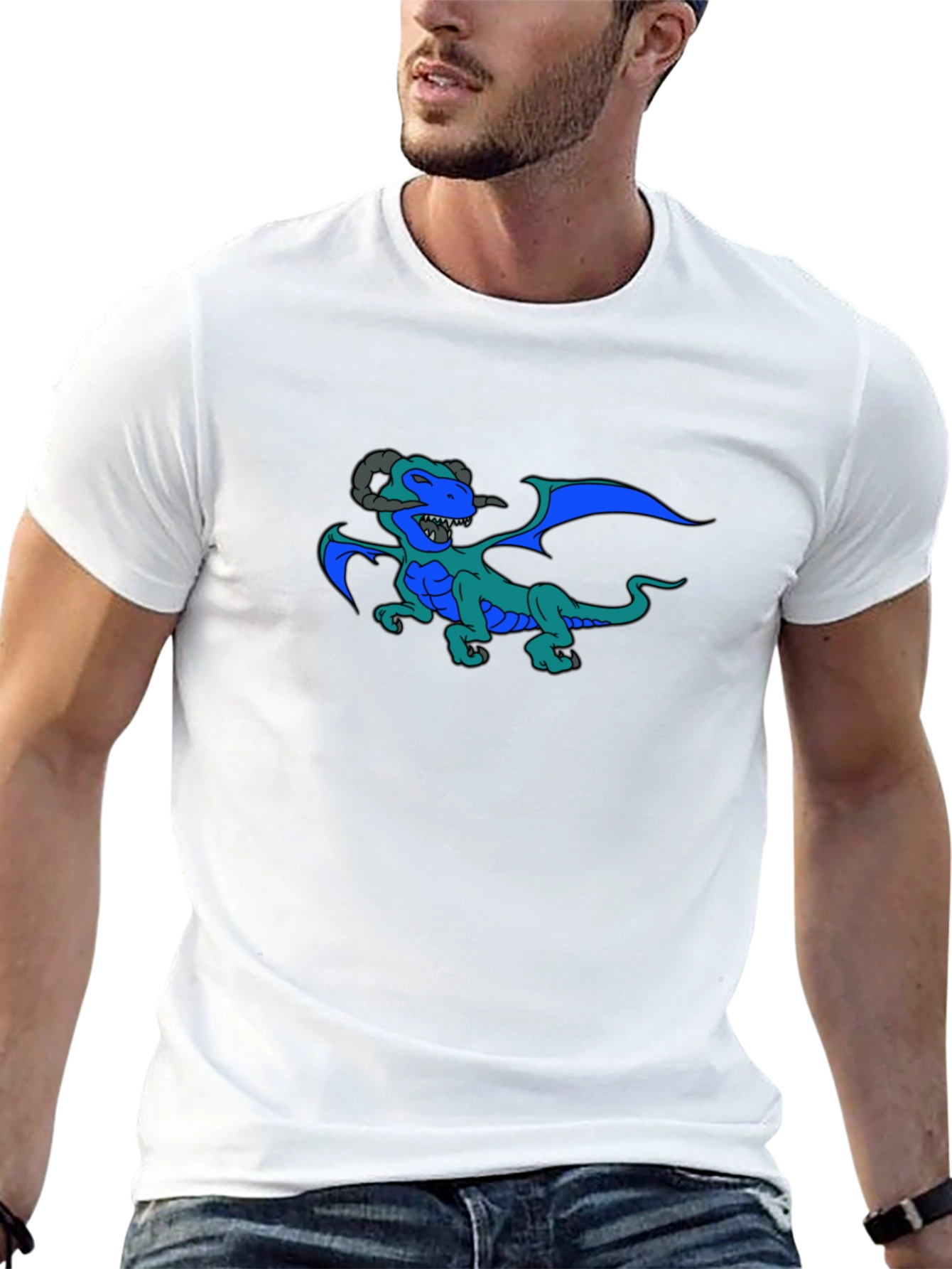Dragon Graphic Print Black T-Shirt