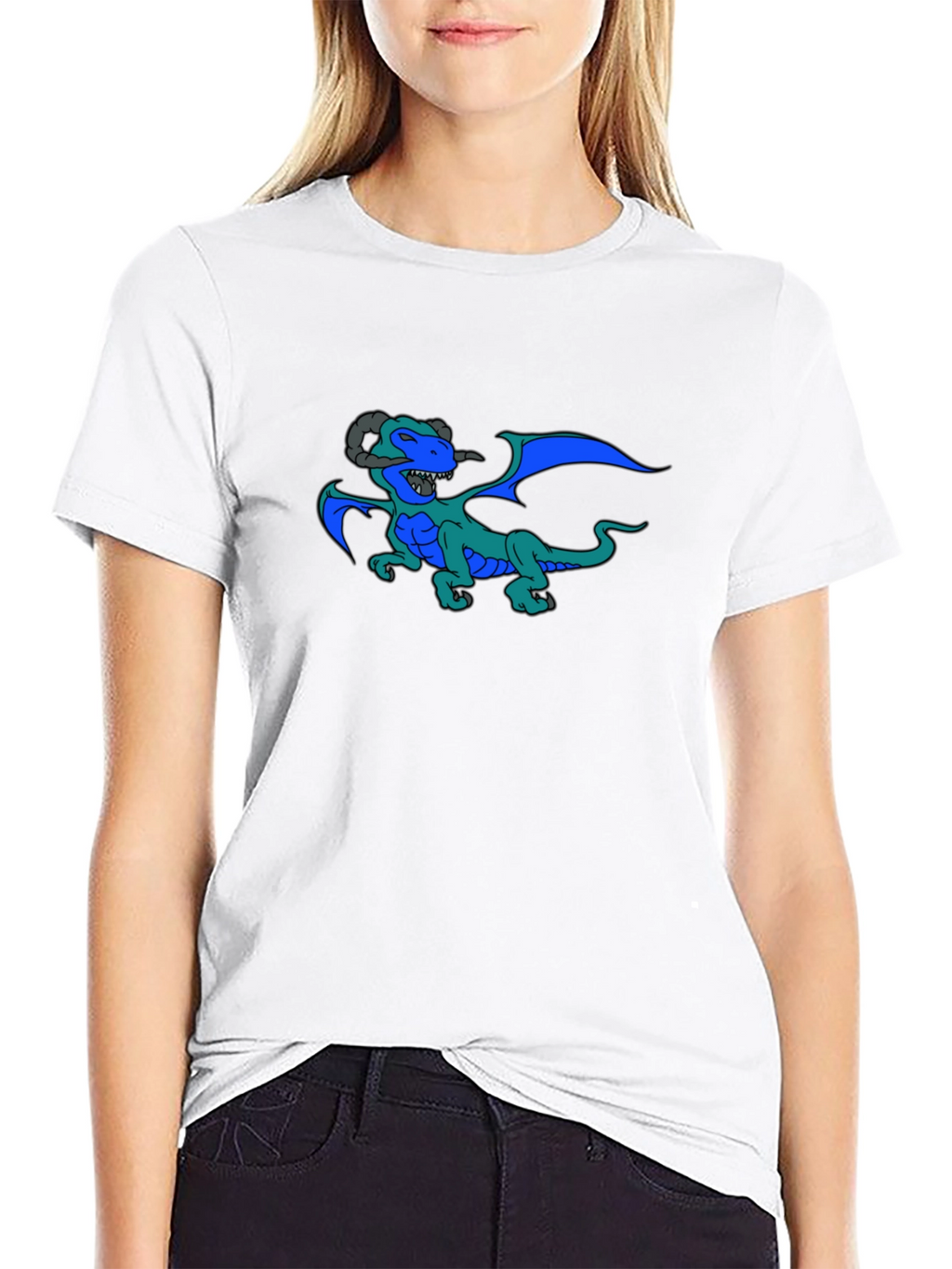 Dragon Graphic Print Black T-Shirt