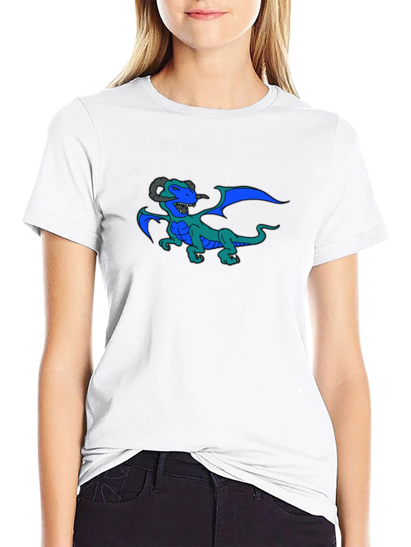 Dragon Graphic Print Black T-Shirt