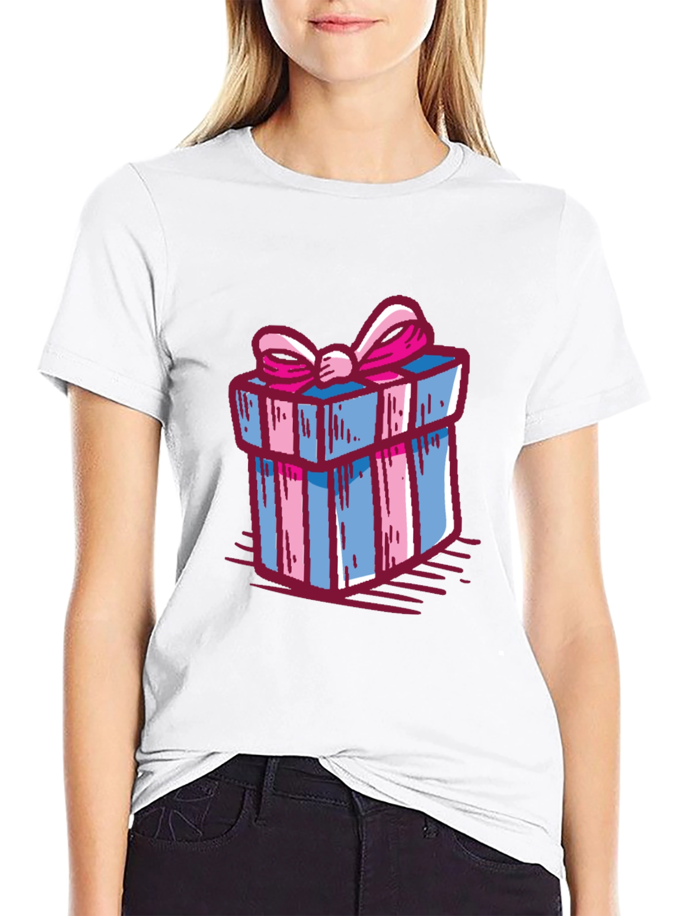 Gift Wrapped Graphic Tee - Birthday Present Shirt