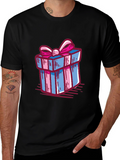 Gift Wrapped Graphic Tee - Birthday Present Shirt