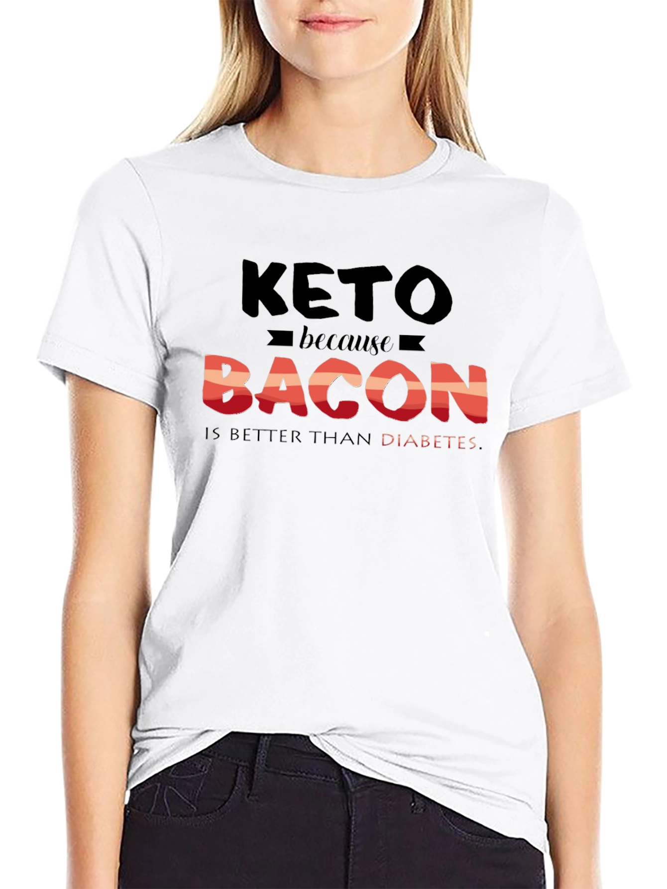 Keto Bacon Better Than Diabetes Graphic T-Shirt