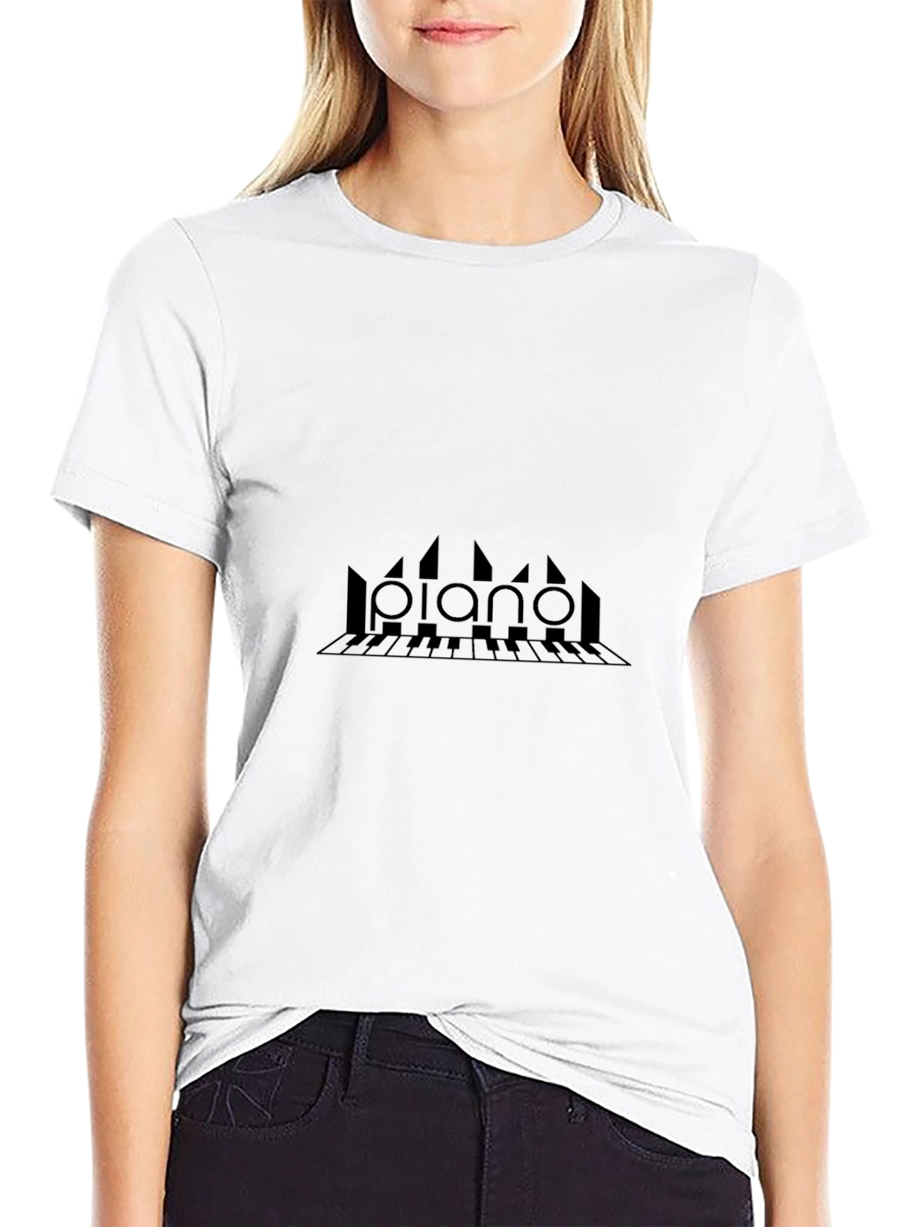Piano Keys Graphic Tee - Black