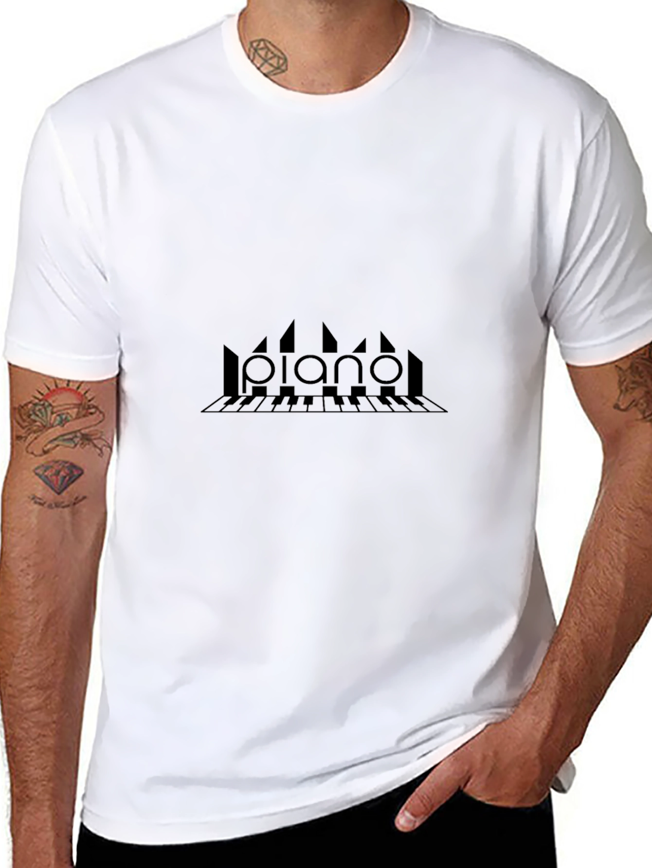 Piano Keys Graphic Tee - Black