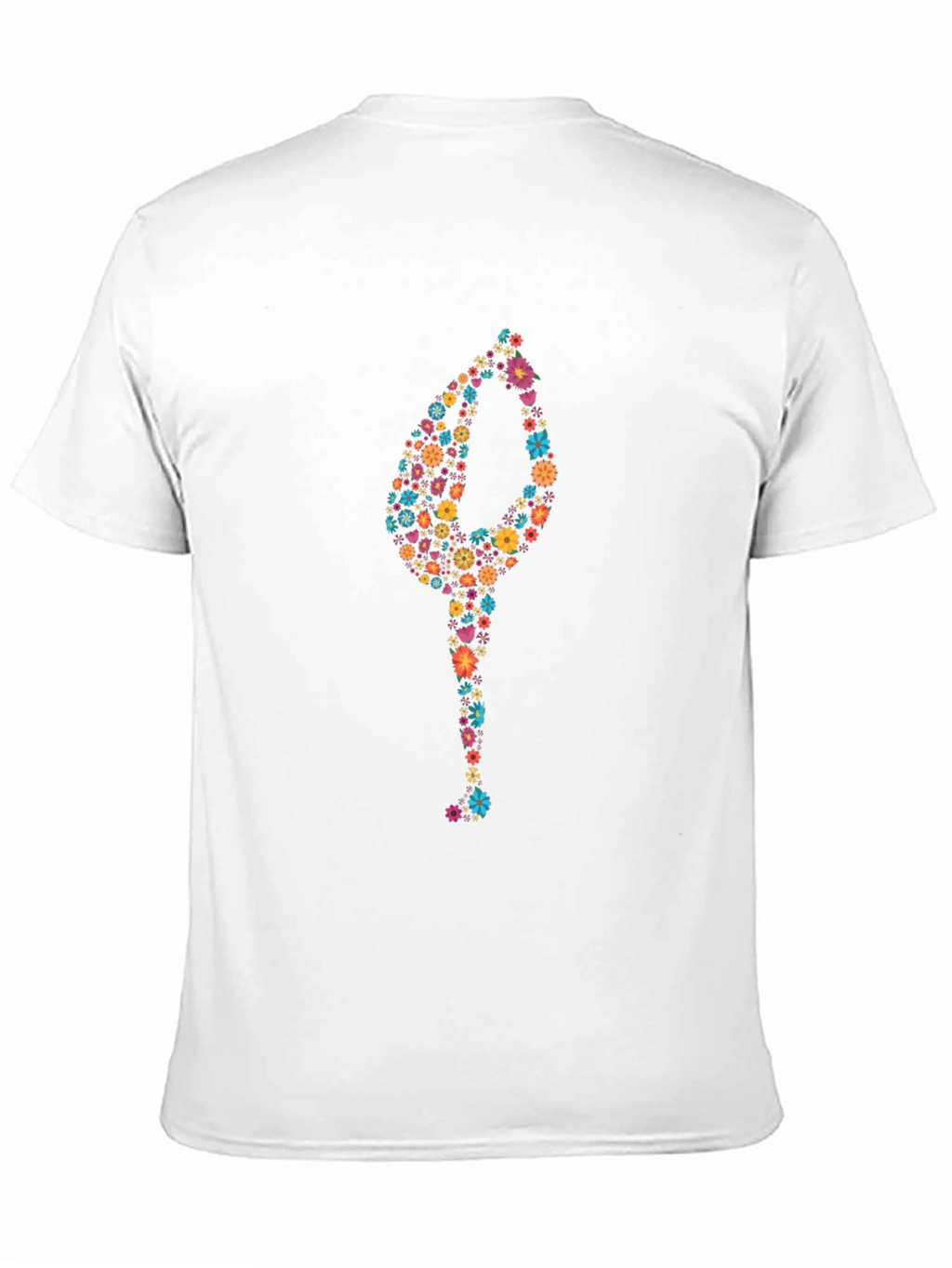 Floral Yoga Pose Black T-Shirt