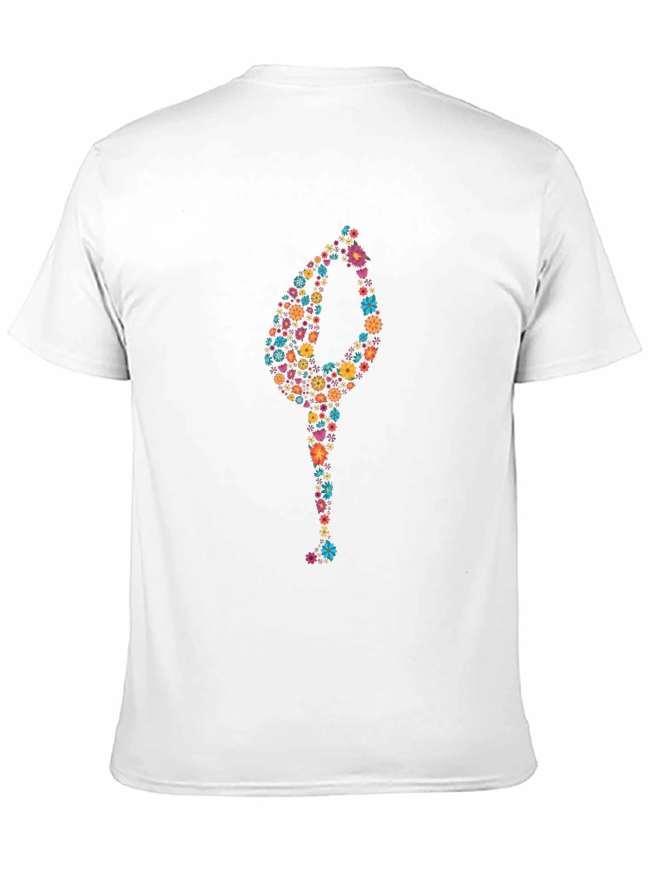 Floral Yoga Pose Black T-Shirt