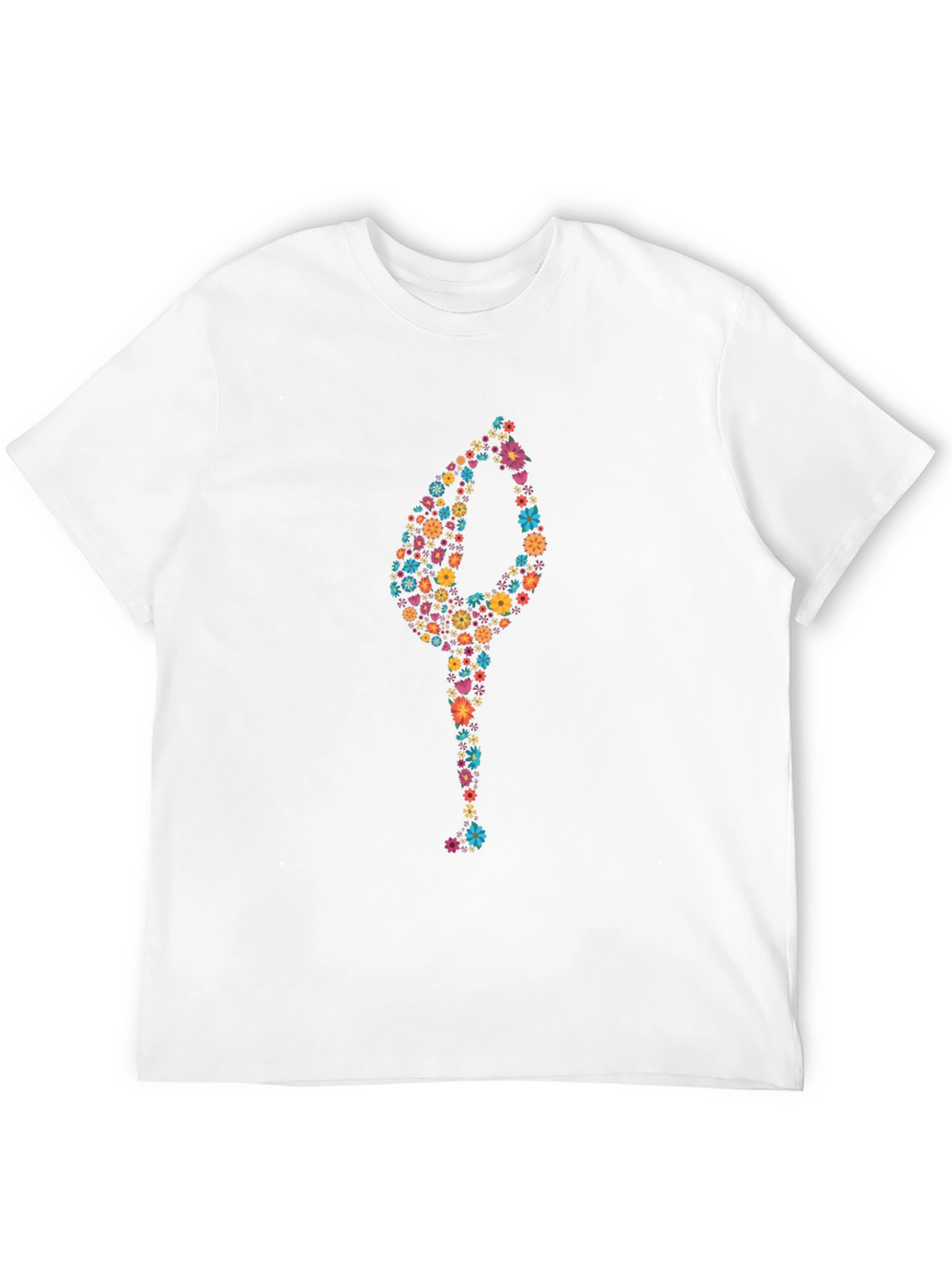 Floral Yoga Pose Black T-Shirt