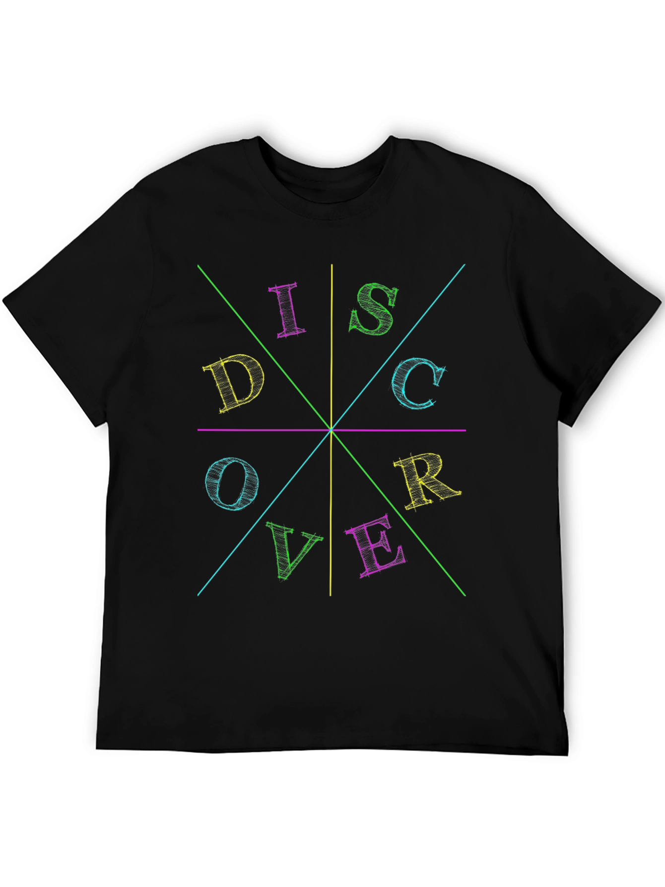Discover Graphic T-Shirt - Bold Colorful Design