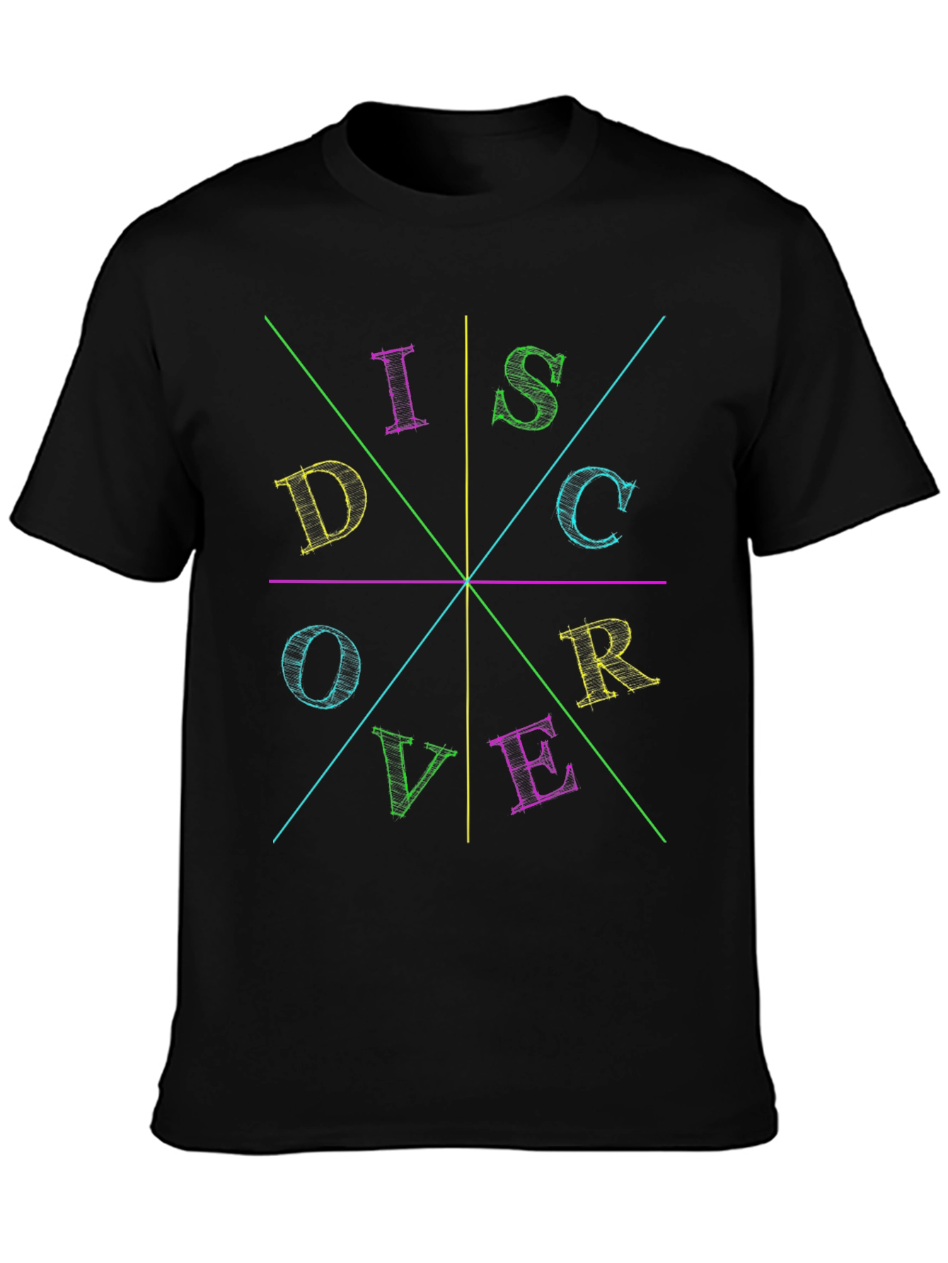Discover Graphic T-Shirt - Bold Colorful Design