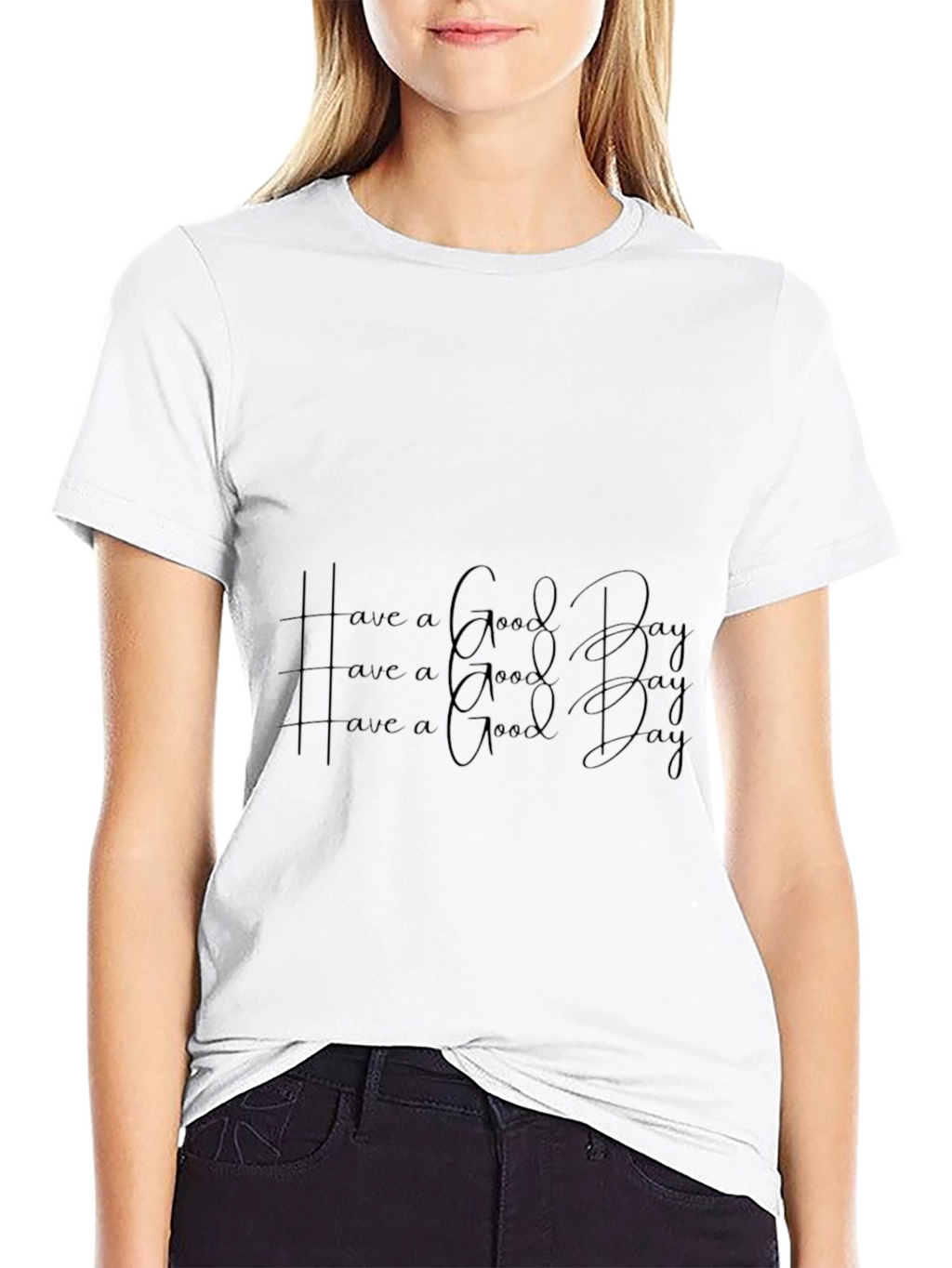 Black Have a Good Day Graphic T-Shirt