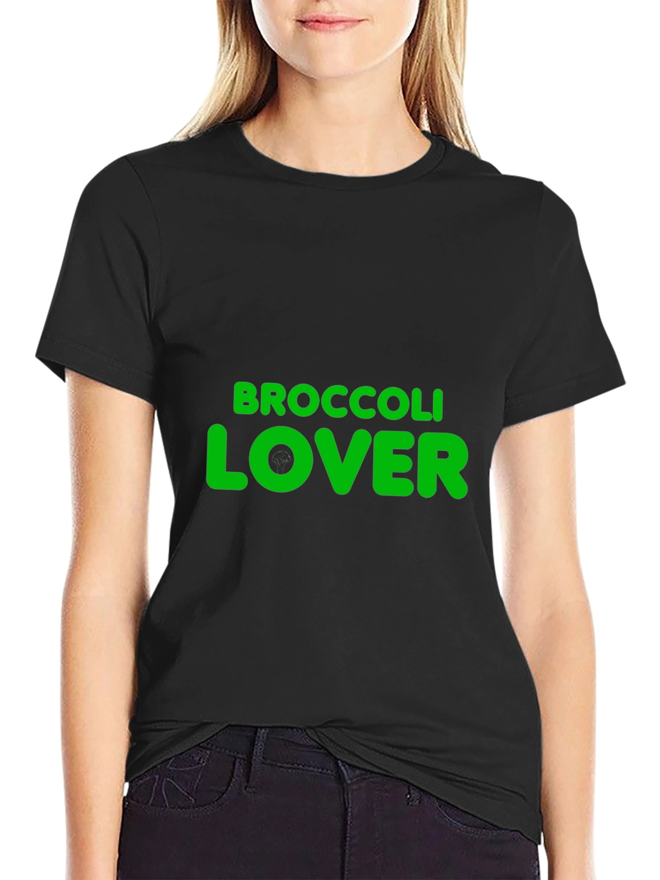 Broccoli Lover Graphic T-Shirt - Black