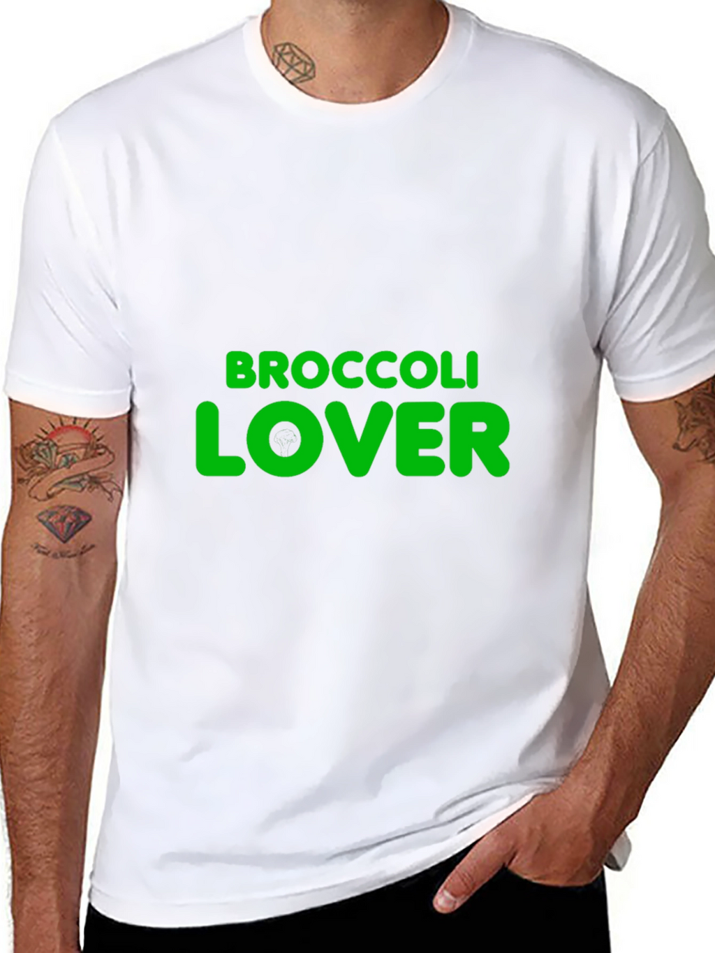 Broccoli Lover Graphic T-Shirt - Black