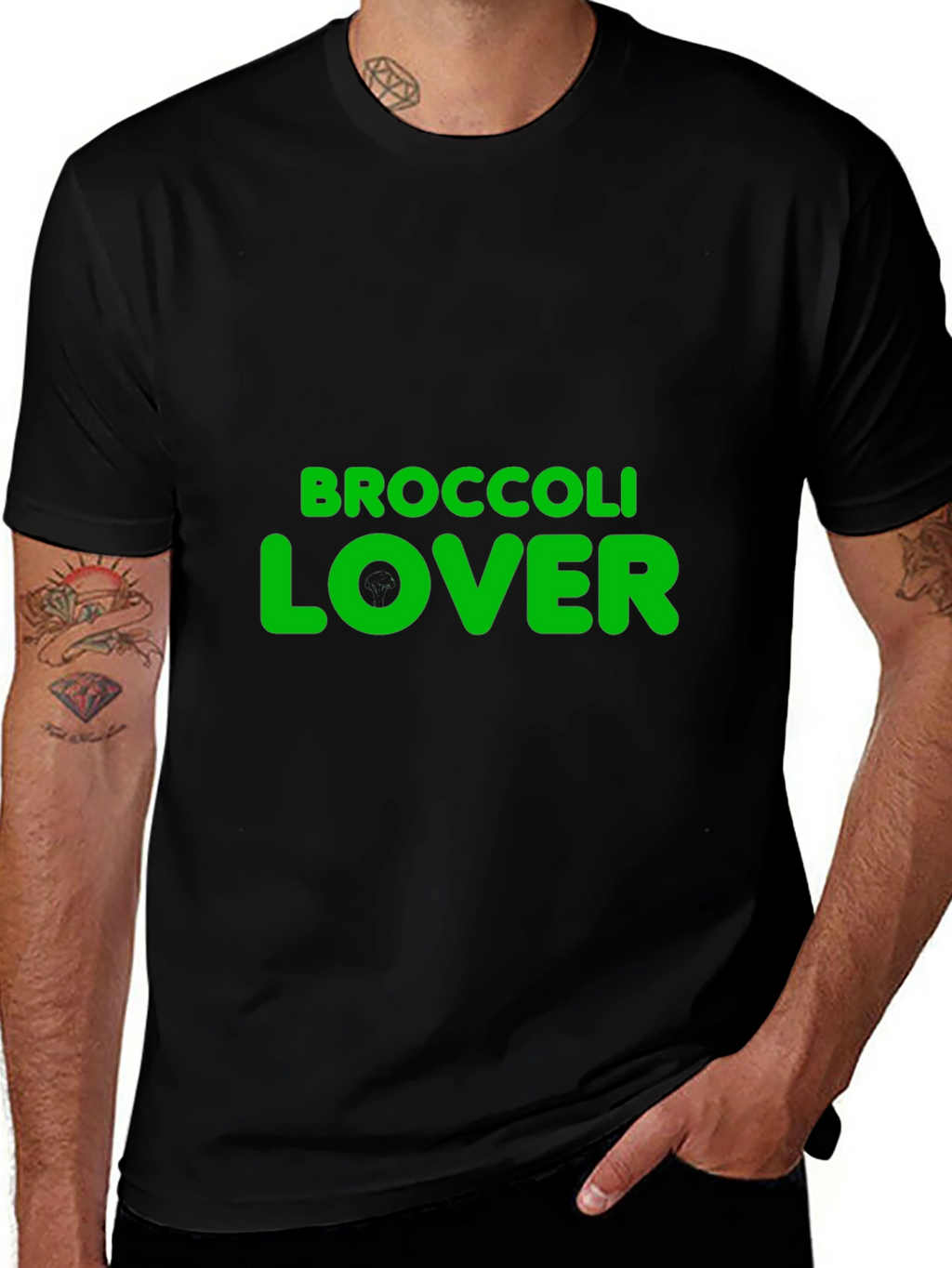 Broccoli Lover Graphic T-Shirt - Black