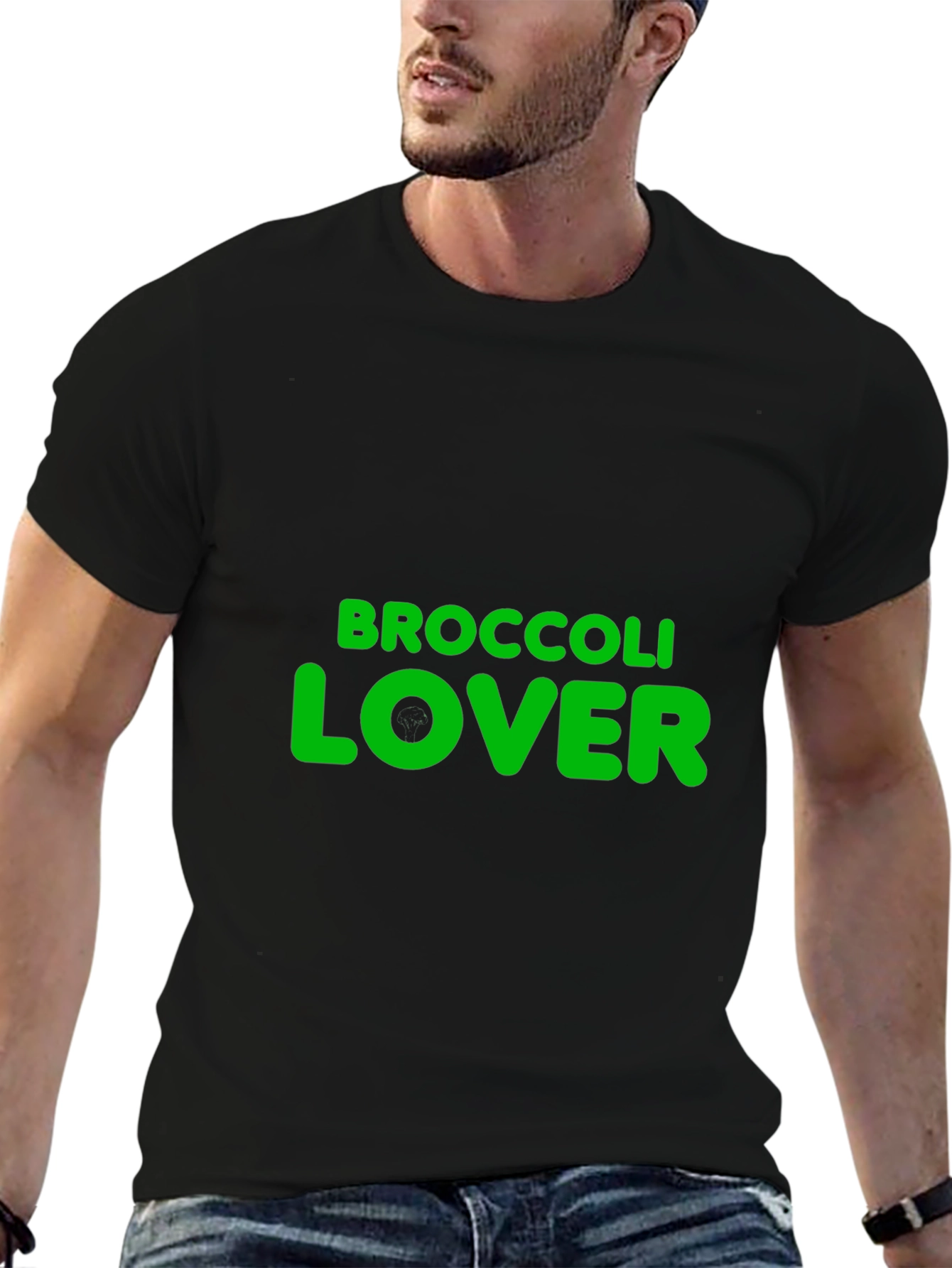 Broccoli Lover Graphic T-Shirt - Black
