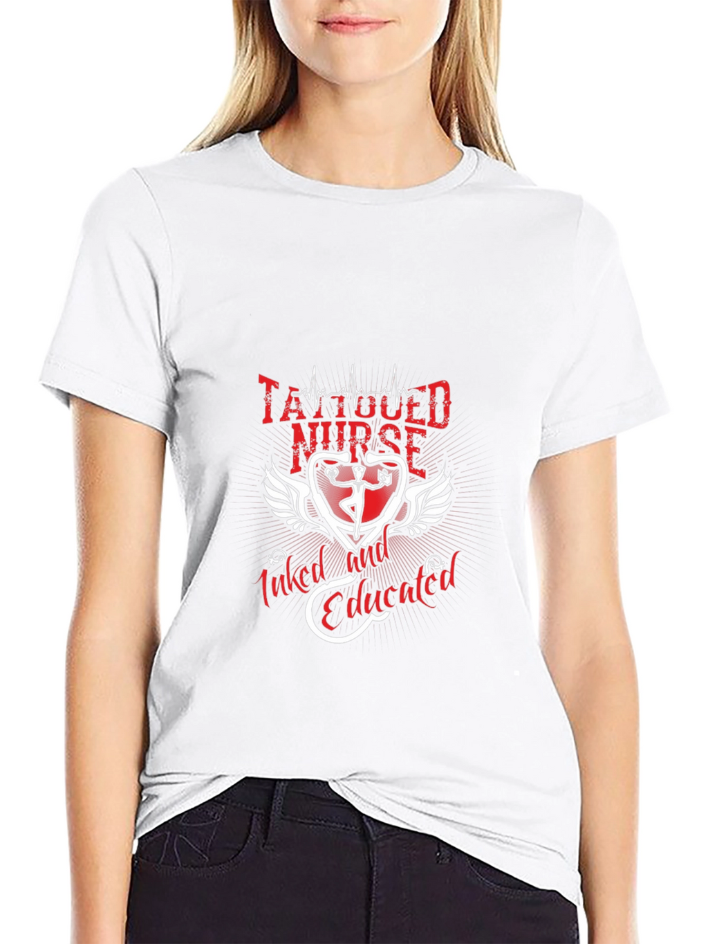 Tattooed Nurse Graphic Tee - Inked & Educated