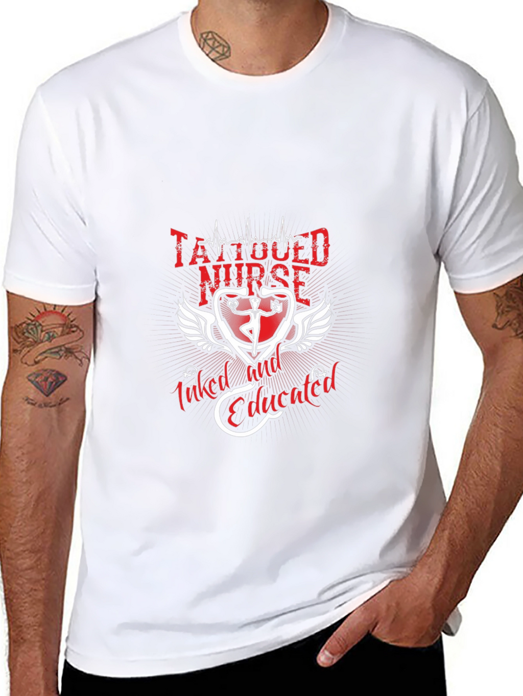 Tattooed Nurse Graphic Tee - Inked & Educated