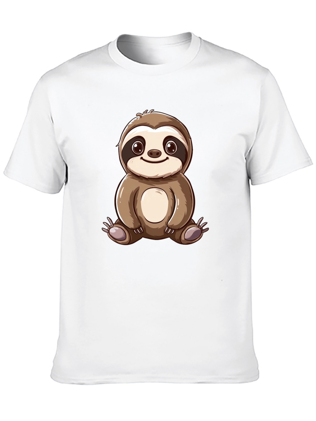Cute Sloth Cartoon Graphic Tee - Black
