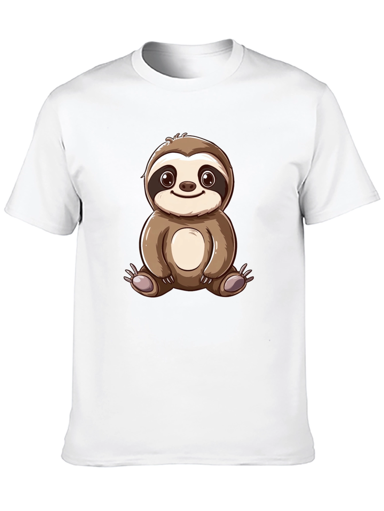 Cute Sloth Cartoon Graphic Tee - Black