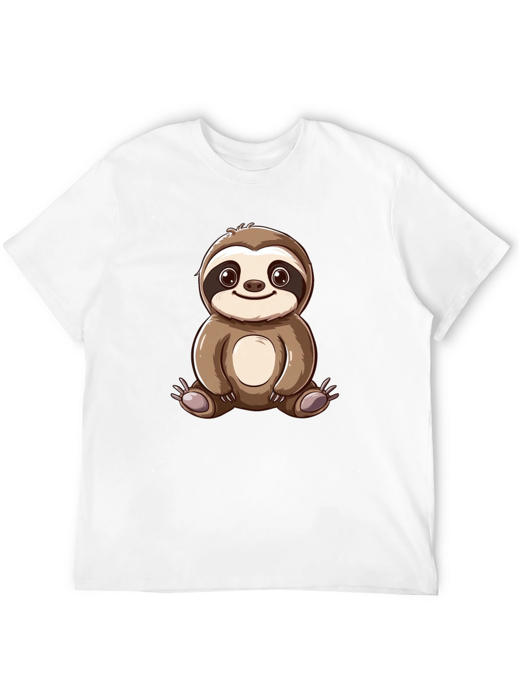 Cute Sloth Cartoon Graphic Tee - Black