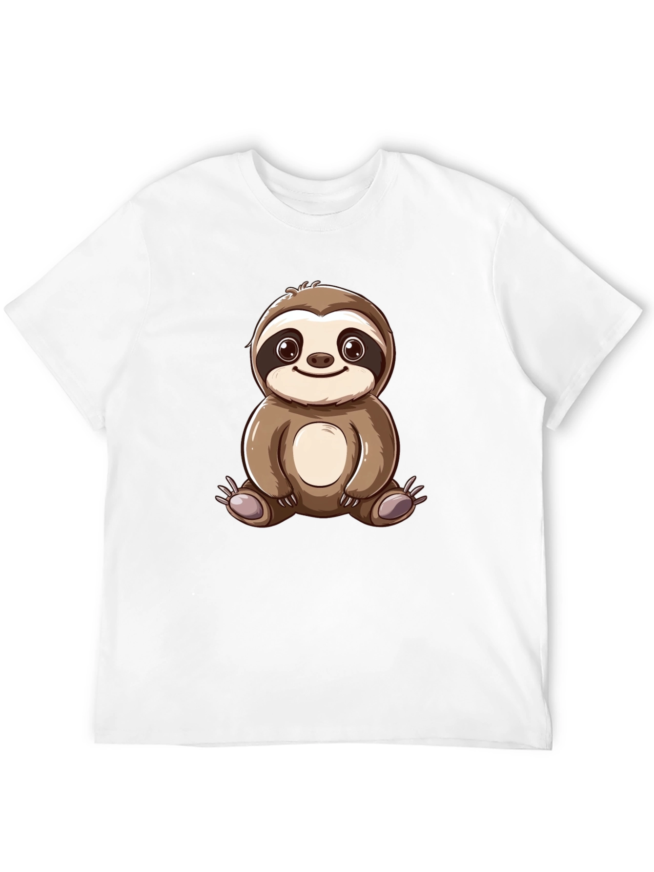 Cute Sloth Cartoon Graphic Tee - Black