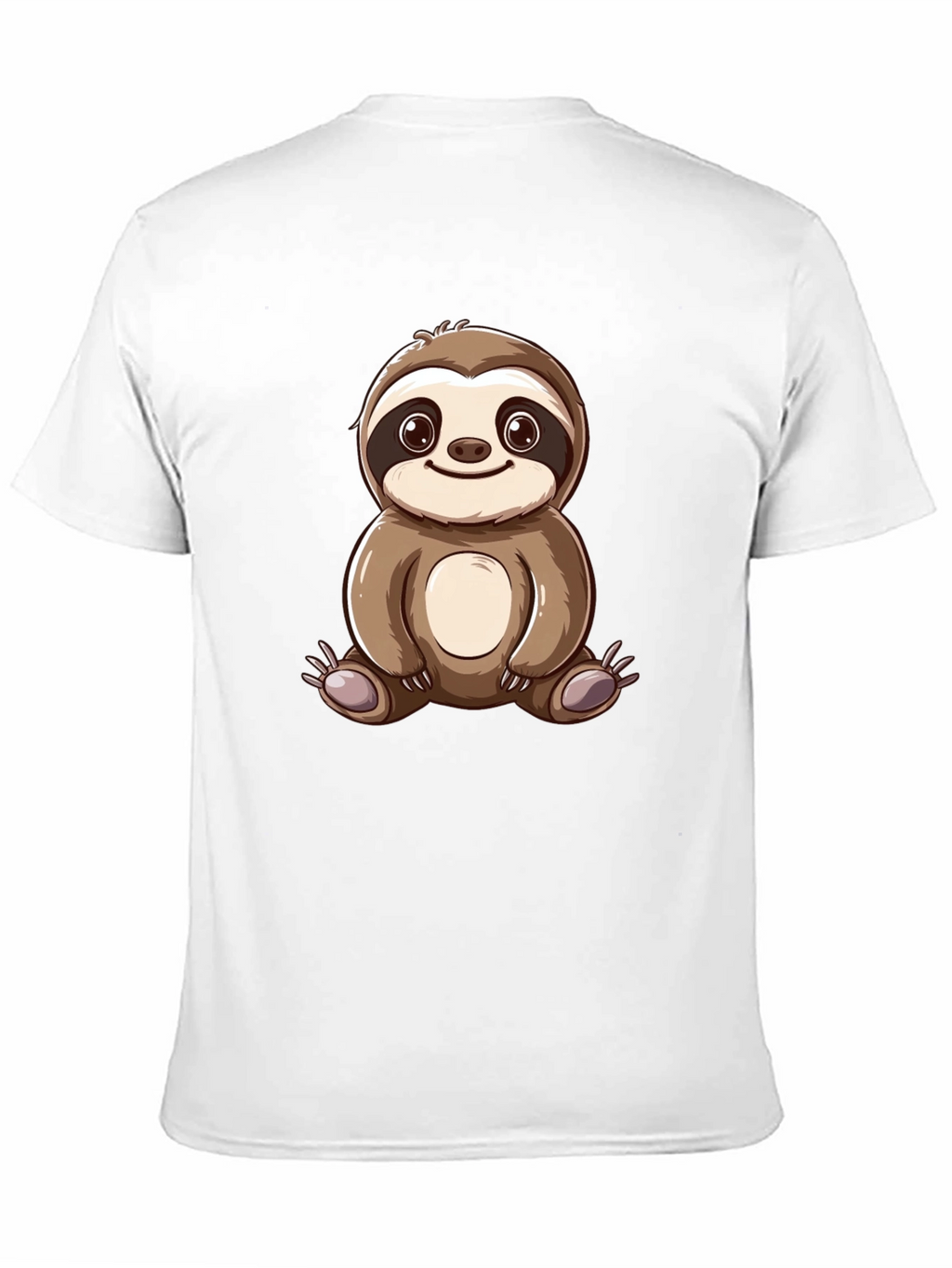 Cute Sloth Cartoon Graphic Tee - Black
