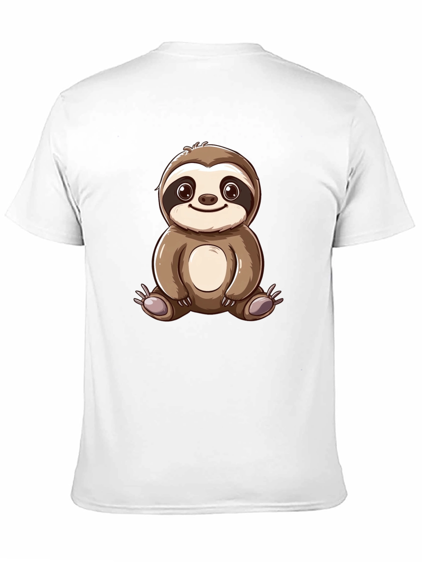 Cute Sloth Cartoon Graphic Tee - Black