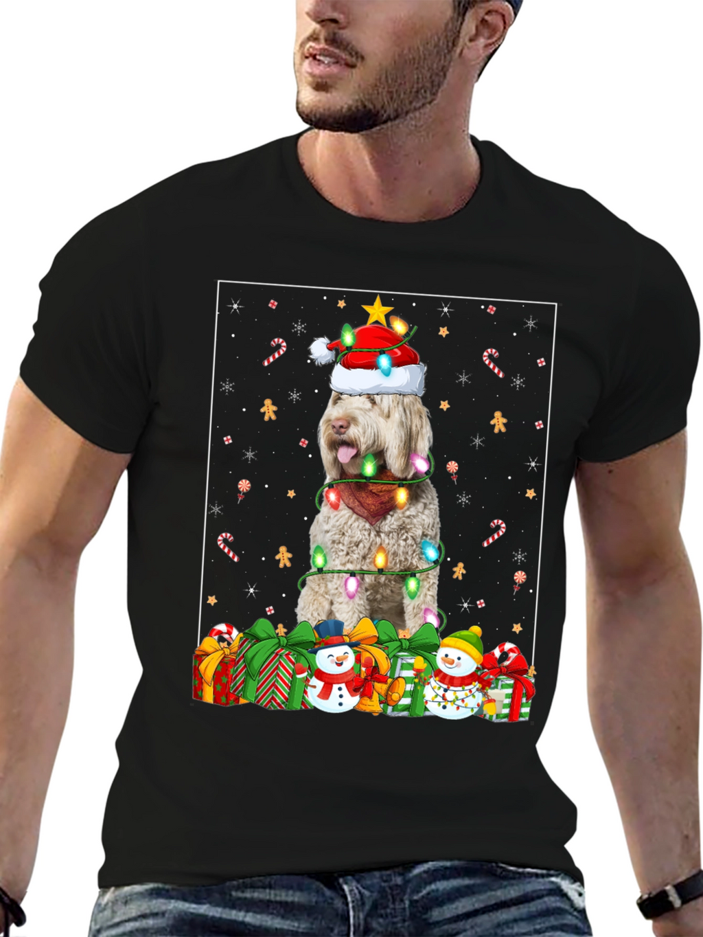Festive Dog Christmas T-Shirt