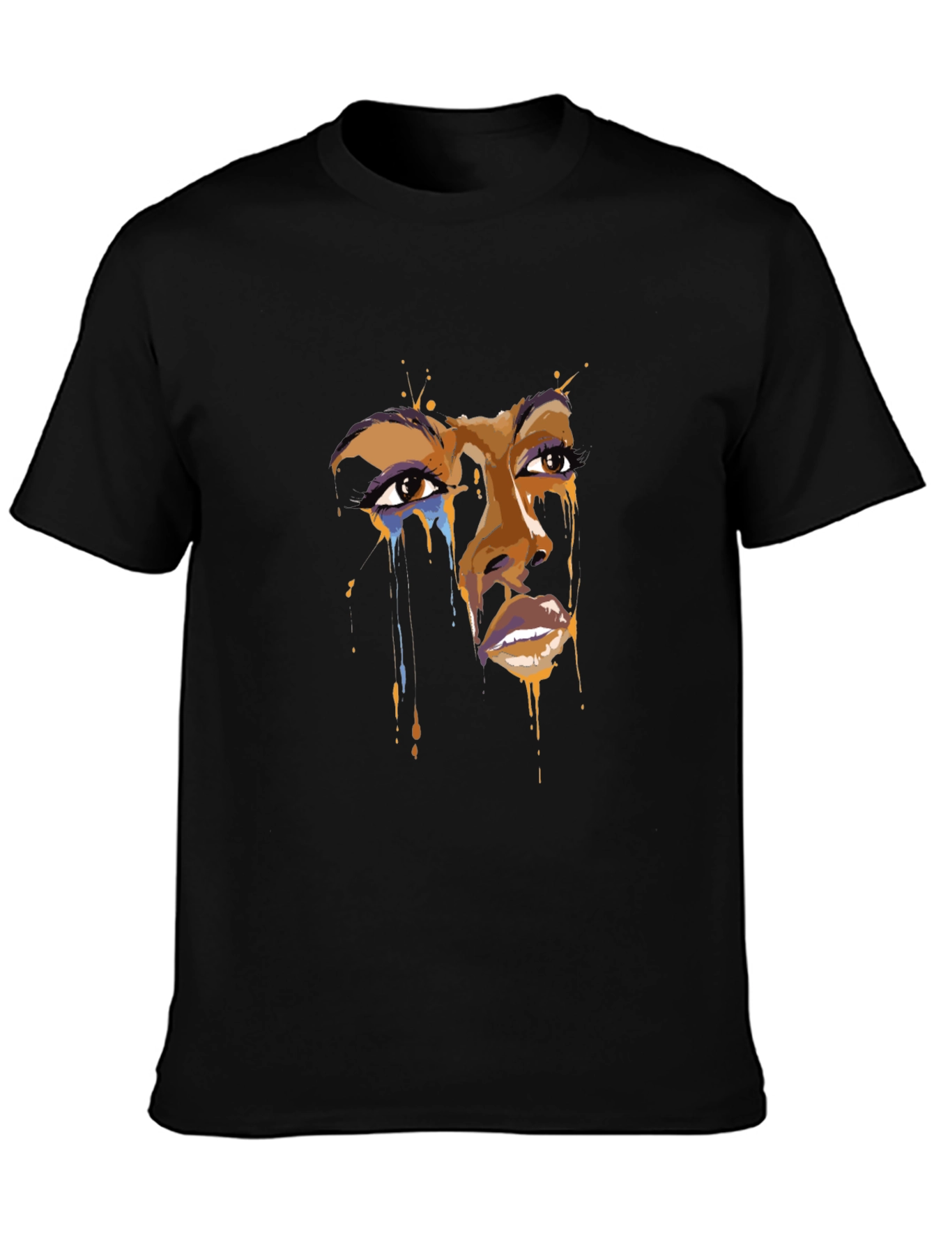 Artistic Face Graphic Black T-Shirt