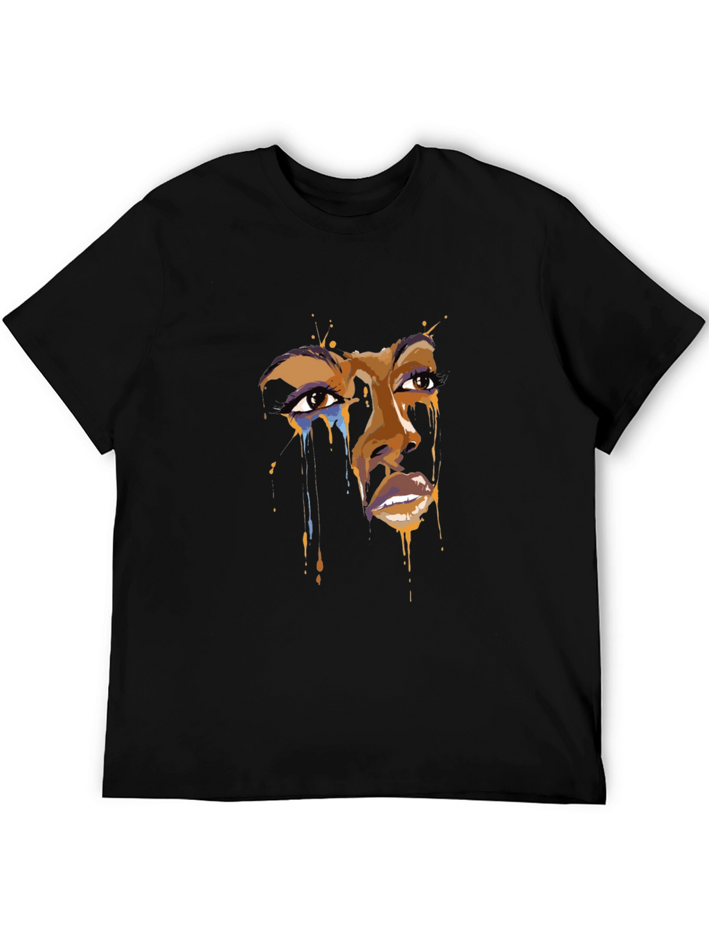 Artistic Face Graphic Black T-Shirt