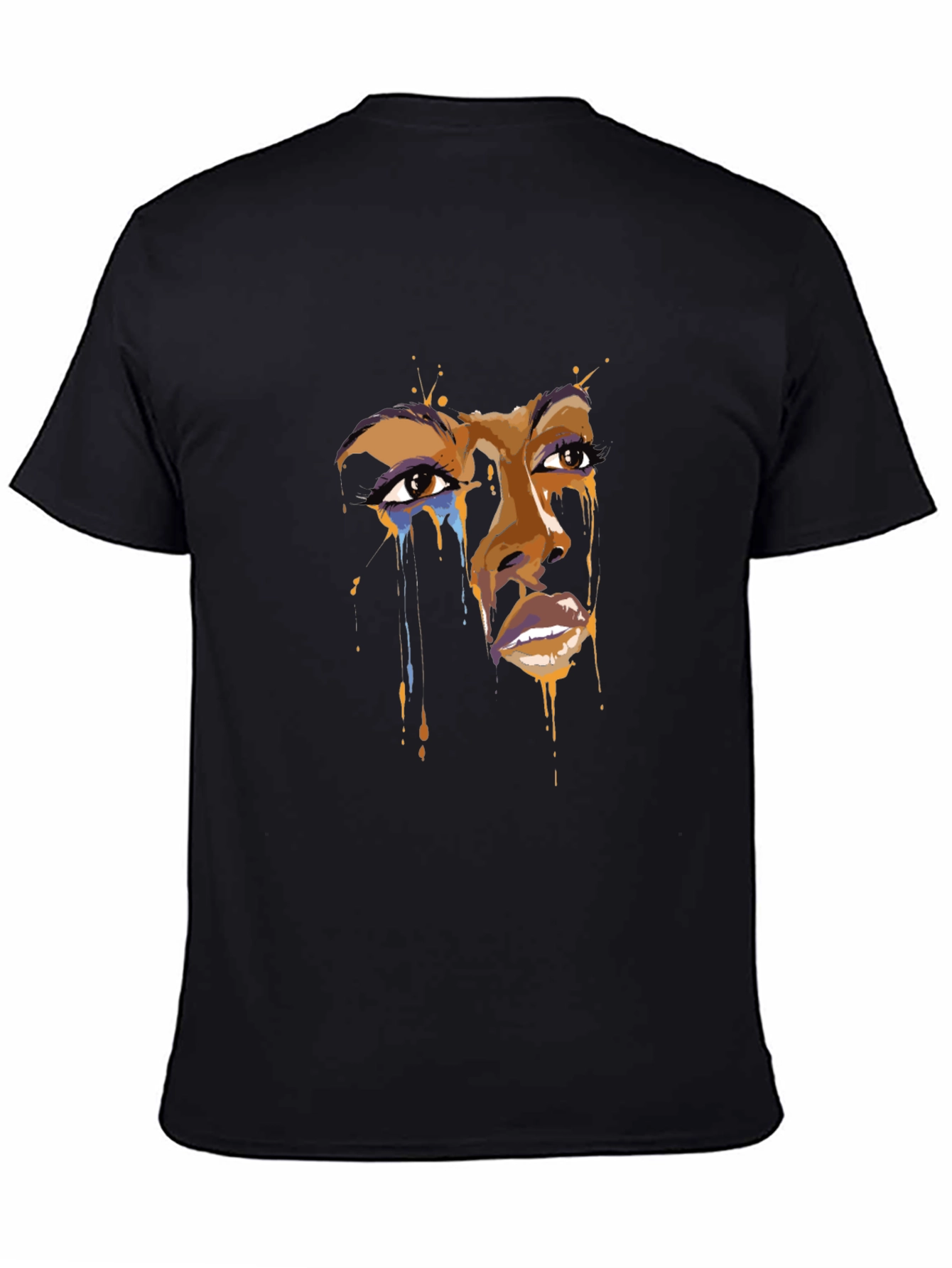 Artistic Face Graphic Black T-Shirt
