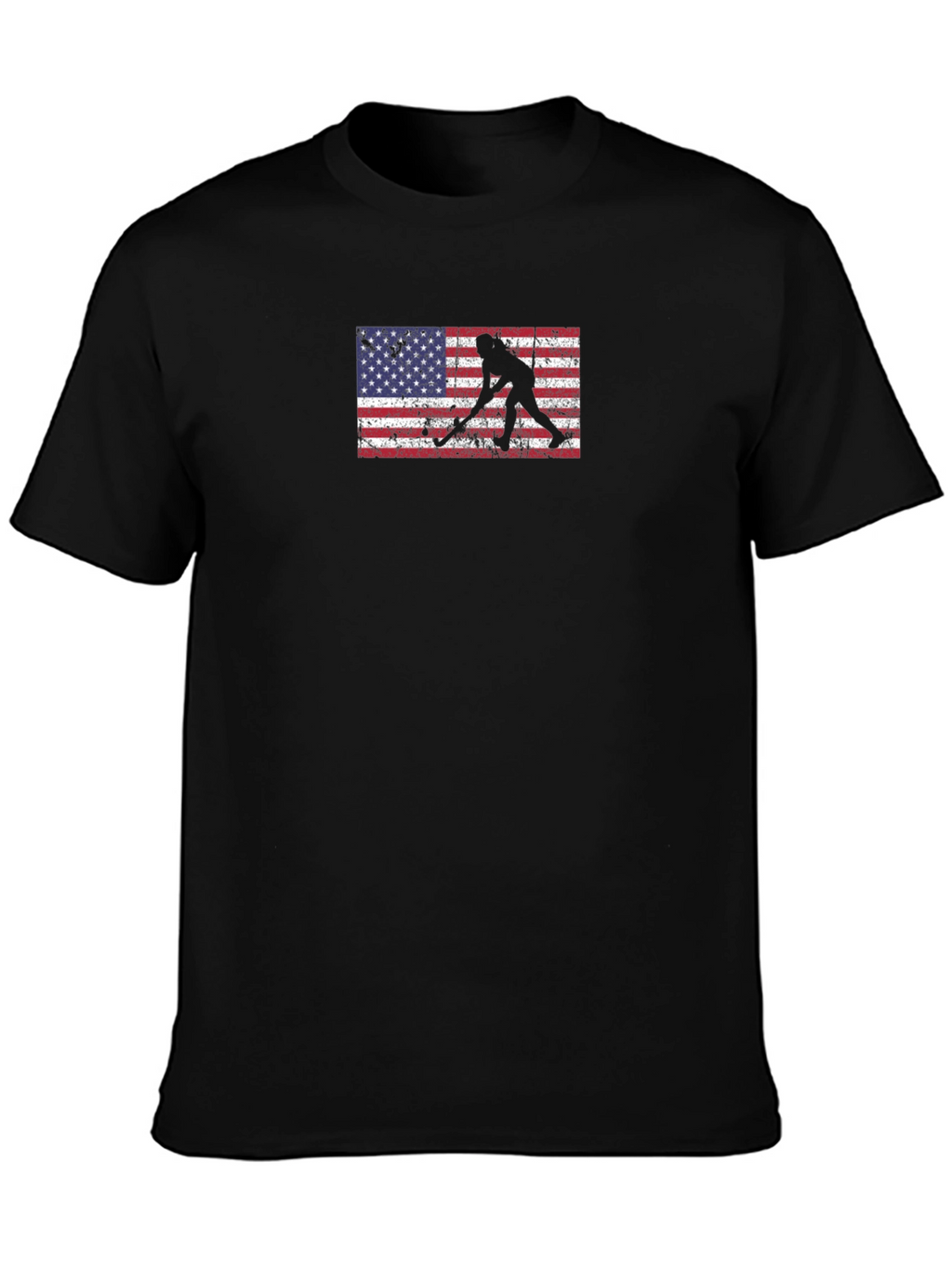 Hockey Player Flag Graphic Tee