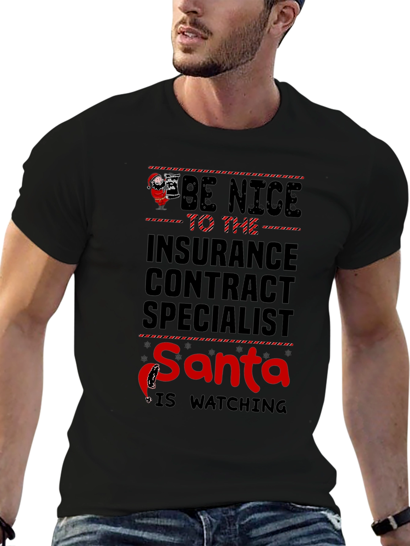 Funny Christmas Insurance Contract Specialist T-Shirt