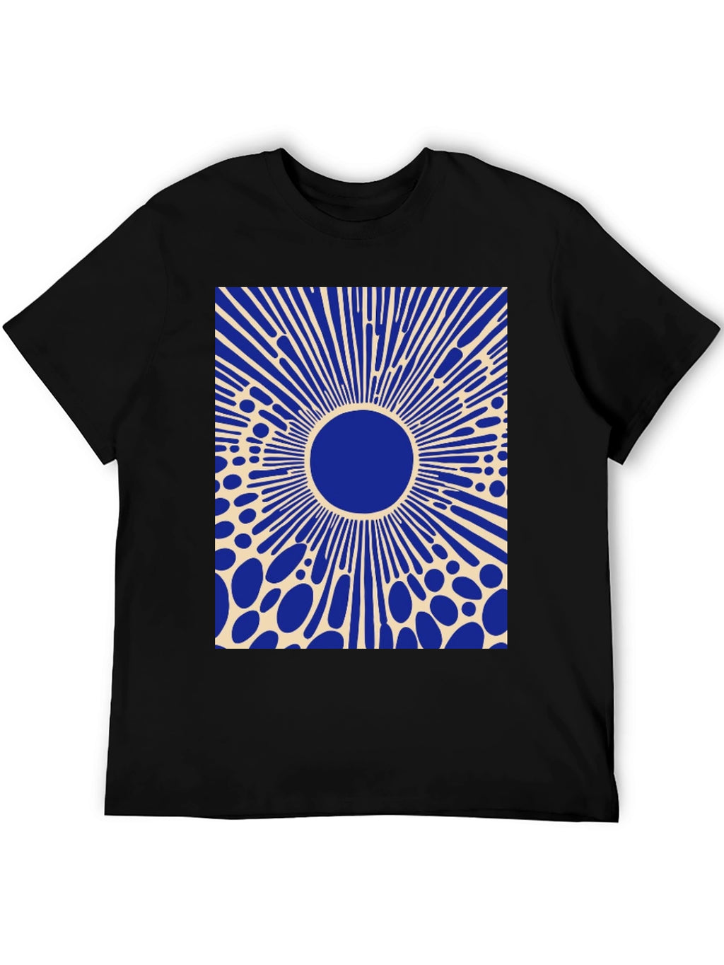 Abstract Graphic Tee - Blue Burst Design